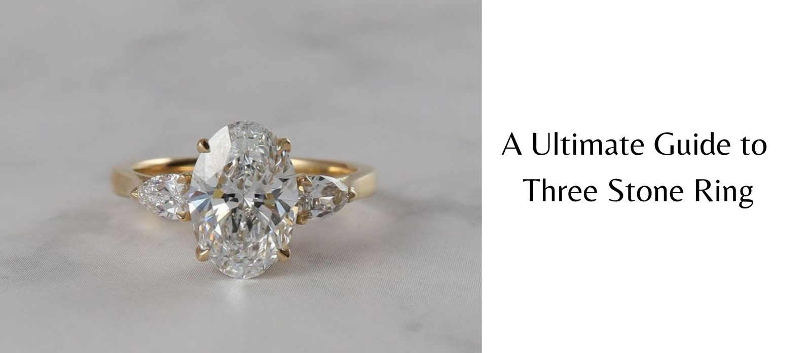 A Ultimate Guide to Three Stone Ring|Three Stone Cocktail Lab Grown Diamond Ring - Front view