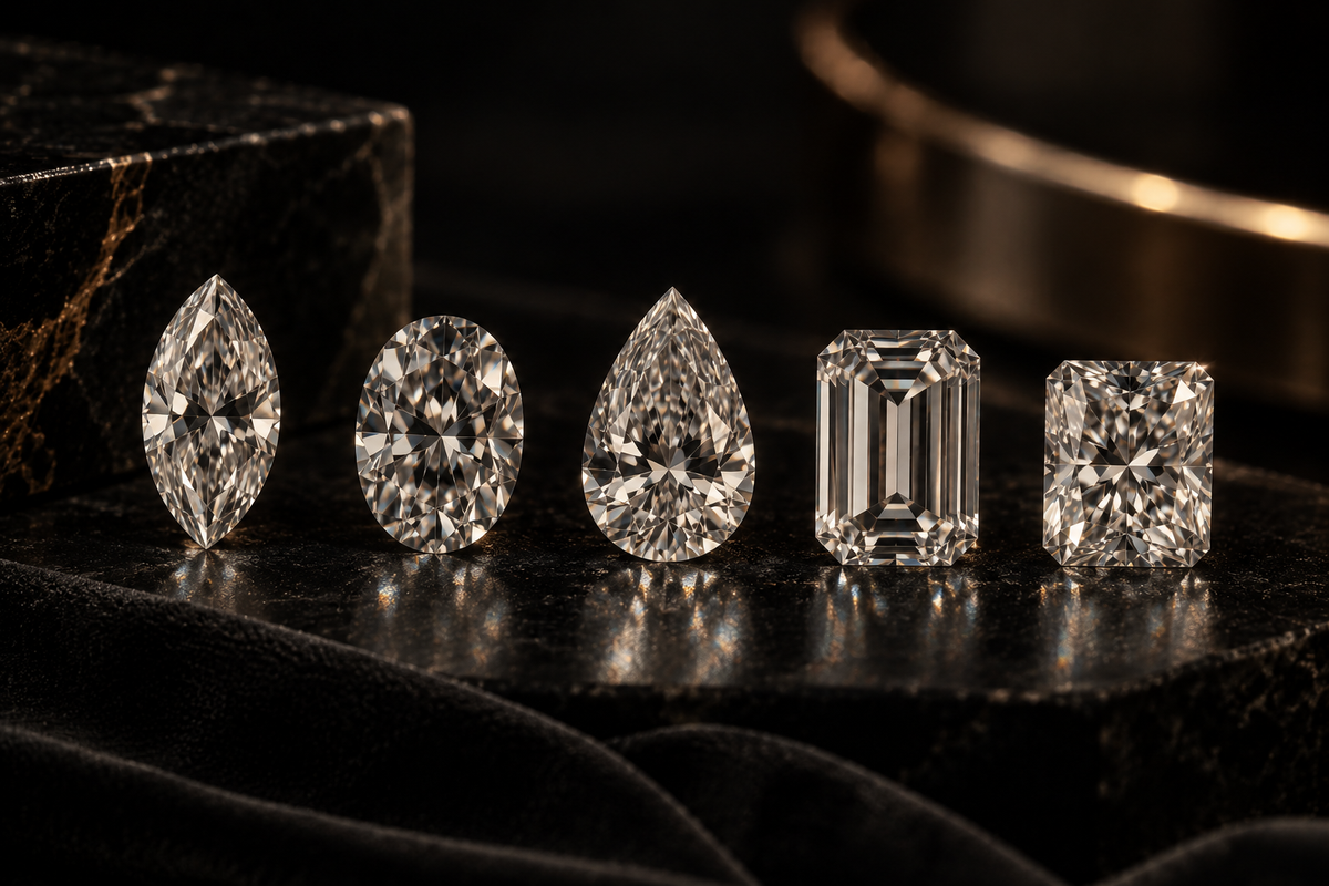 Multiple diamonds placed in a dark aesthetic