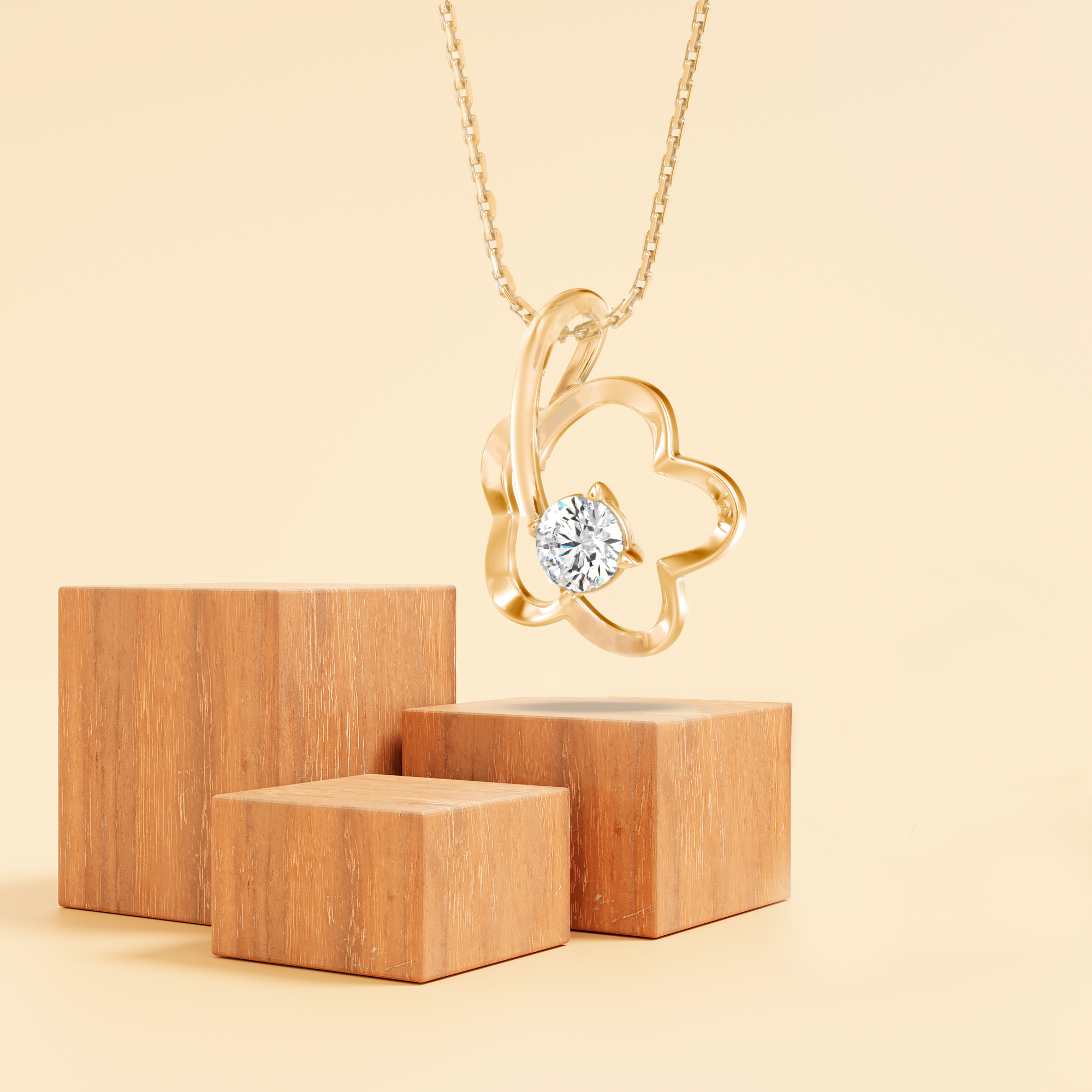 Daisy Diamond Pendant Prospective View