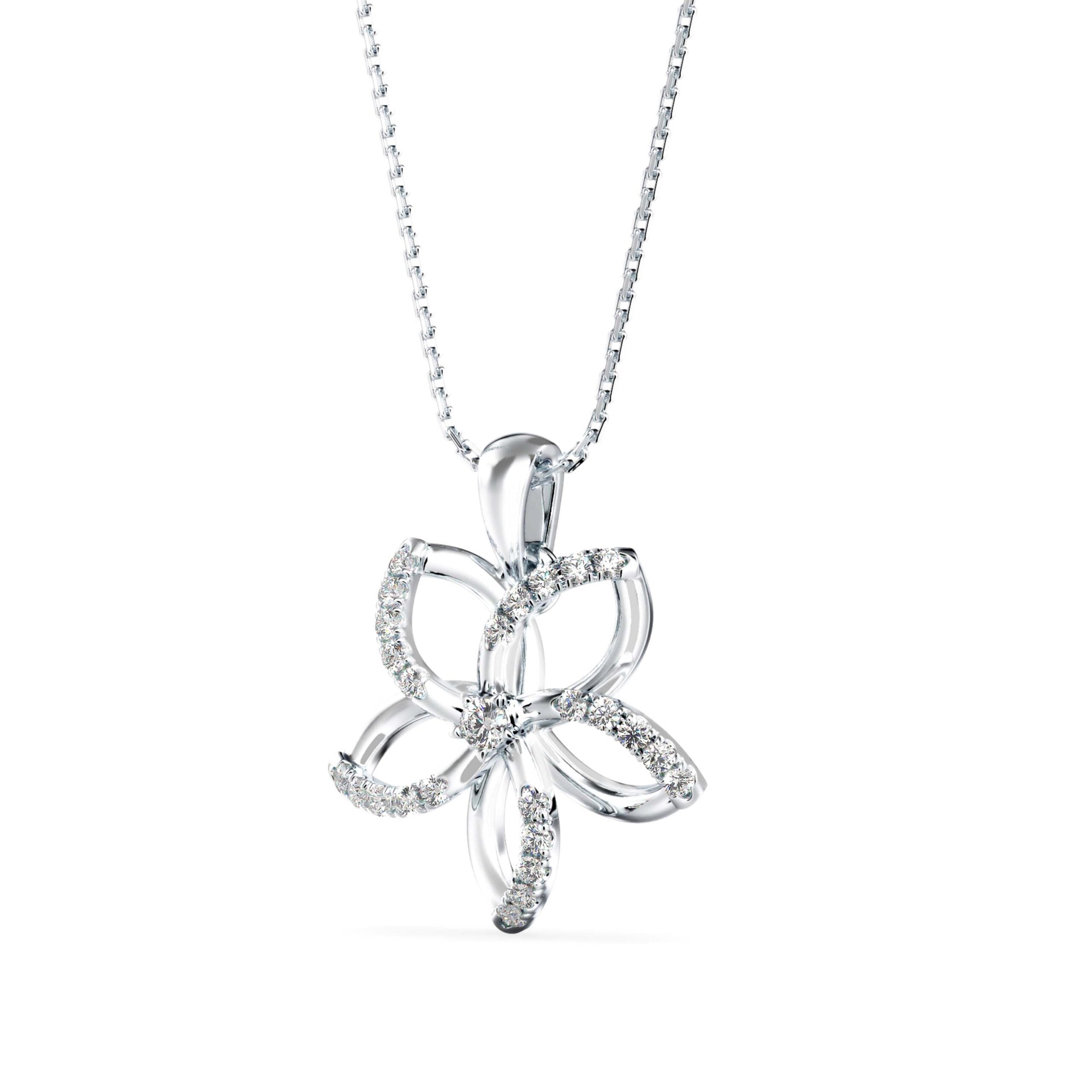 Floral Flourish Diamond Pendant Right view