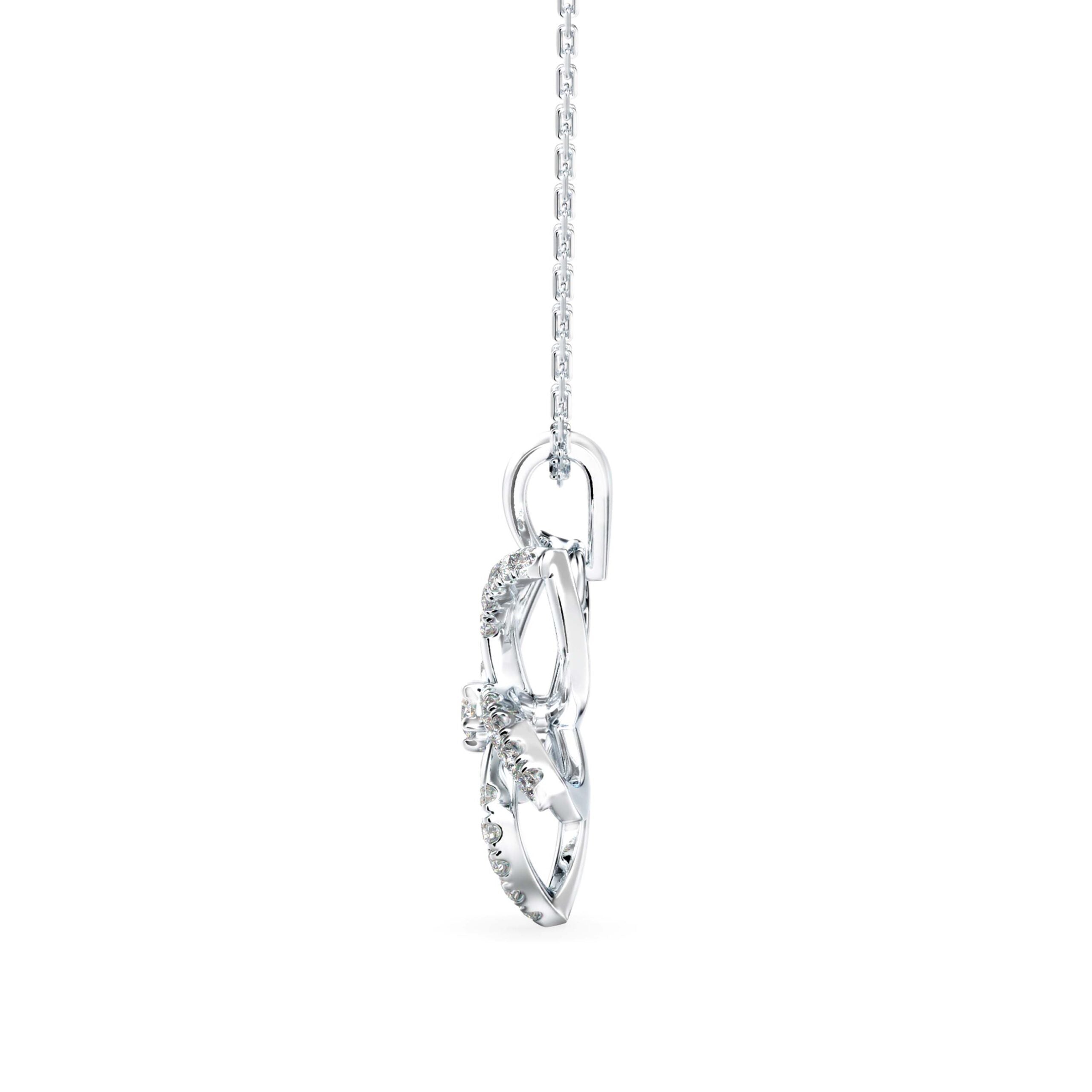 Floral Flourish Diamond Pendant Side View