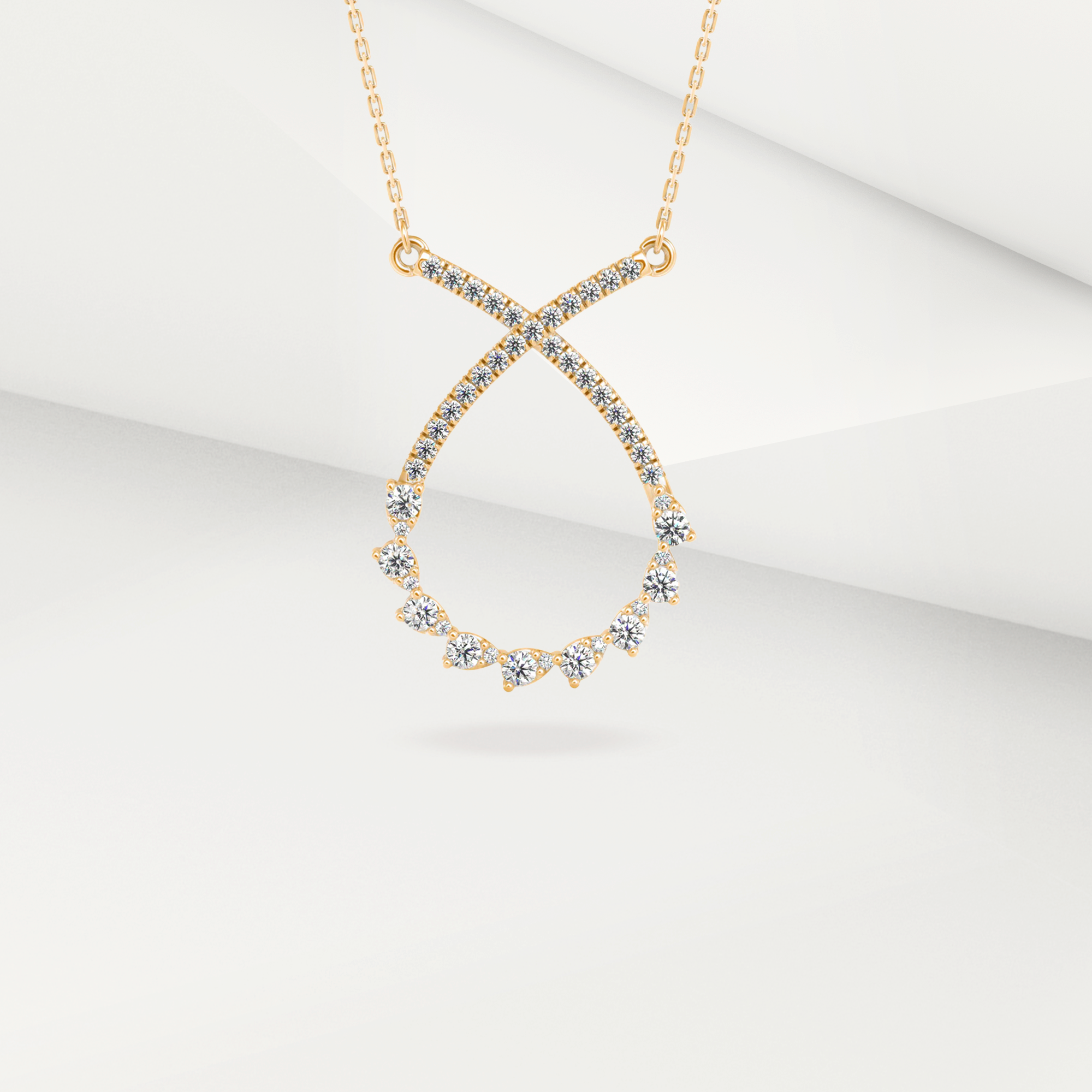 Tropical Twist Diamond Necklace Prospective View