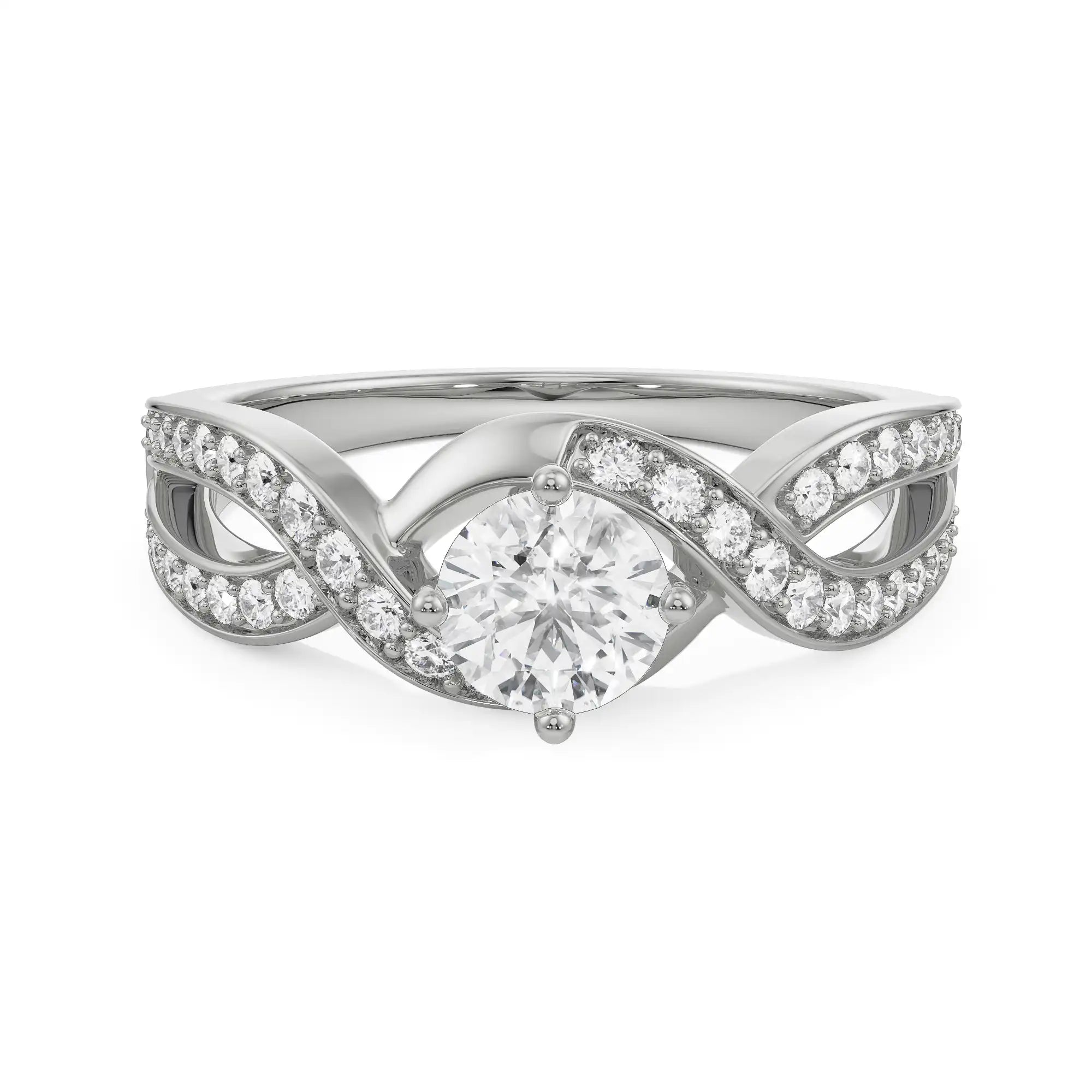 Infinity Round Diamond Ring Front View