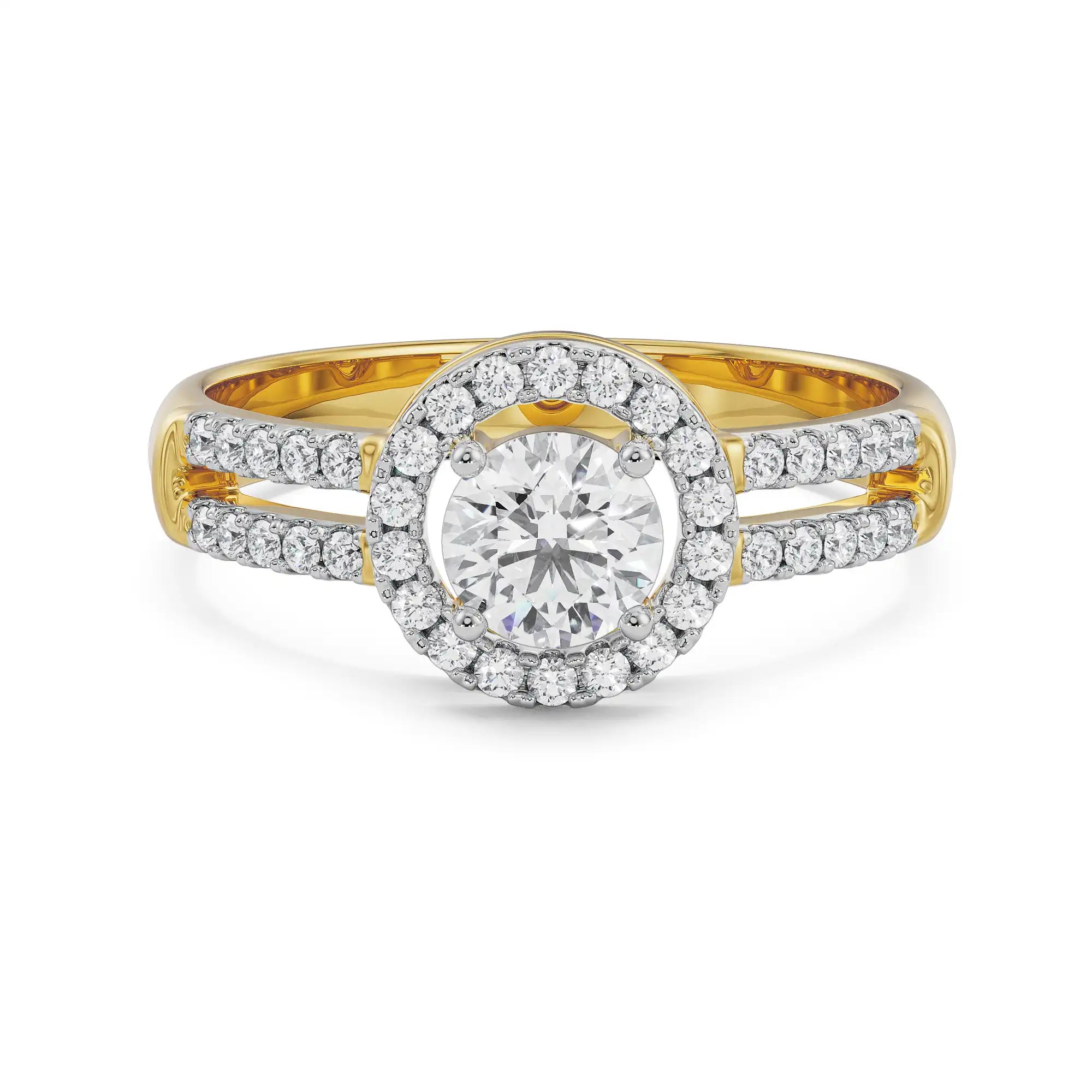 Lily Halo Engagement Ring Front View