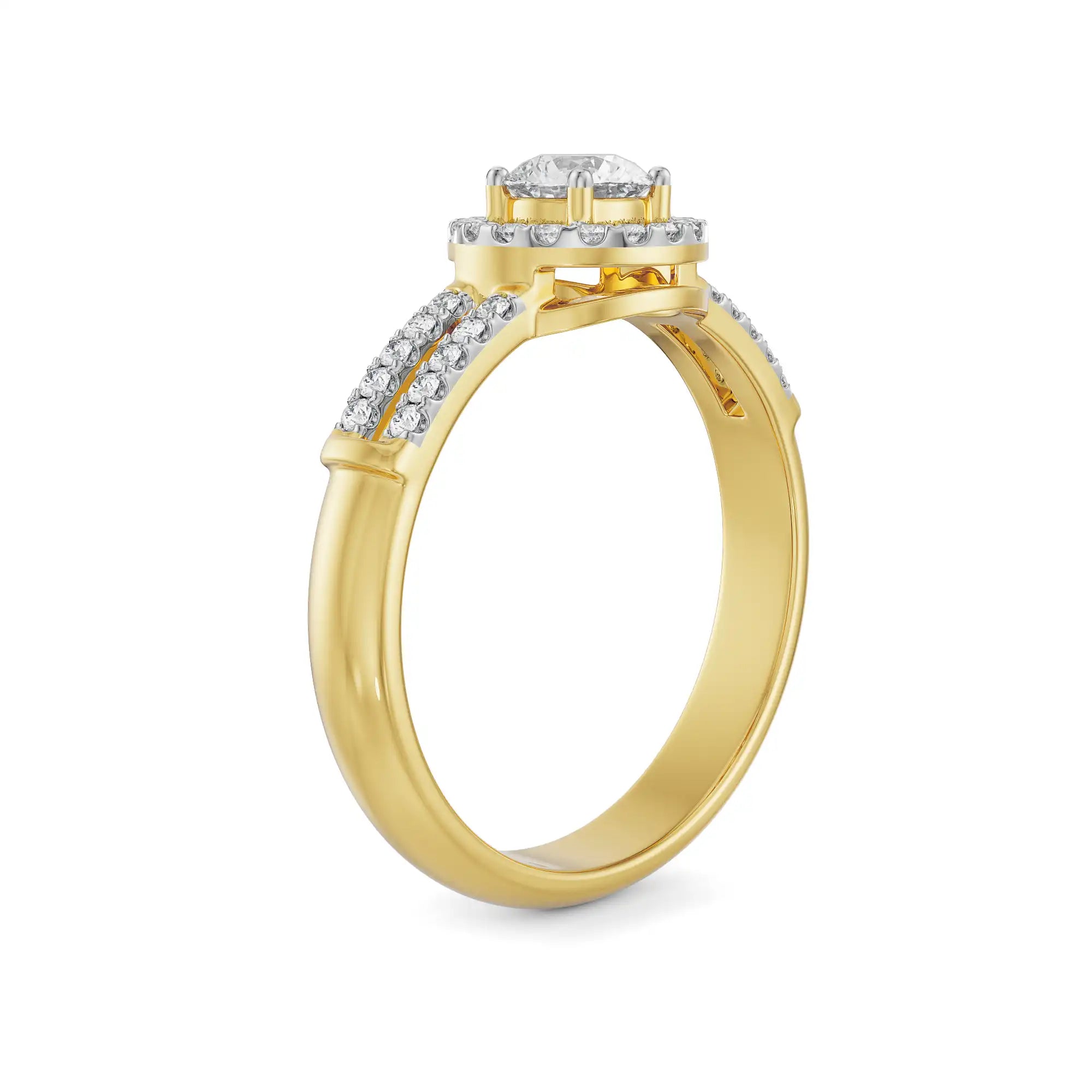 Lily Halo Engagement Ring Side View