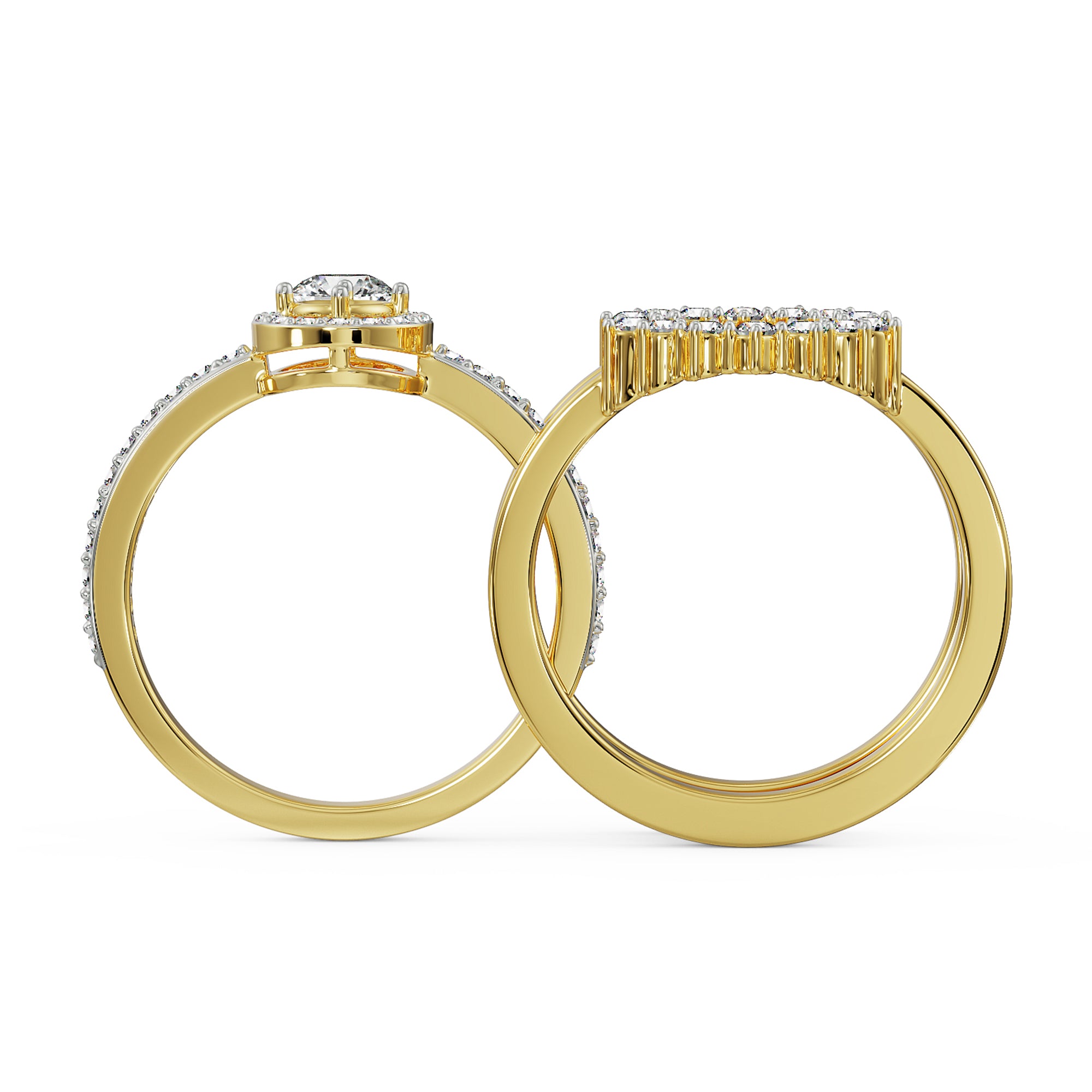 Solitaire Sunflower Diamond Ring Right View