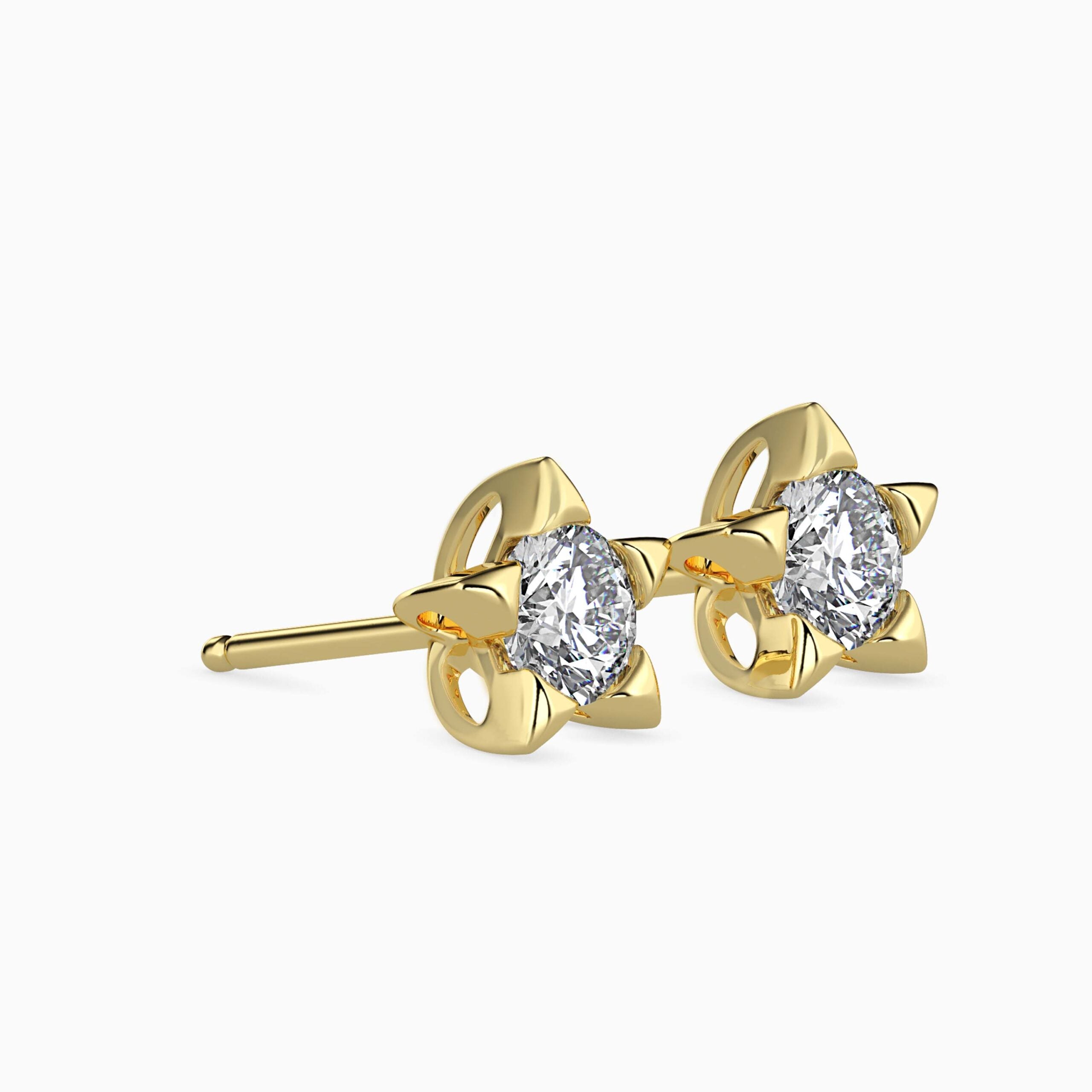 Solitaire Star Studs Side view