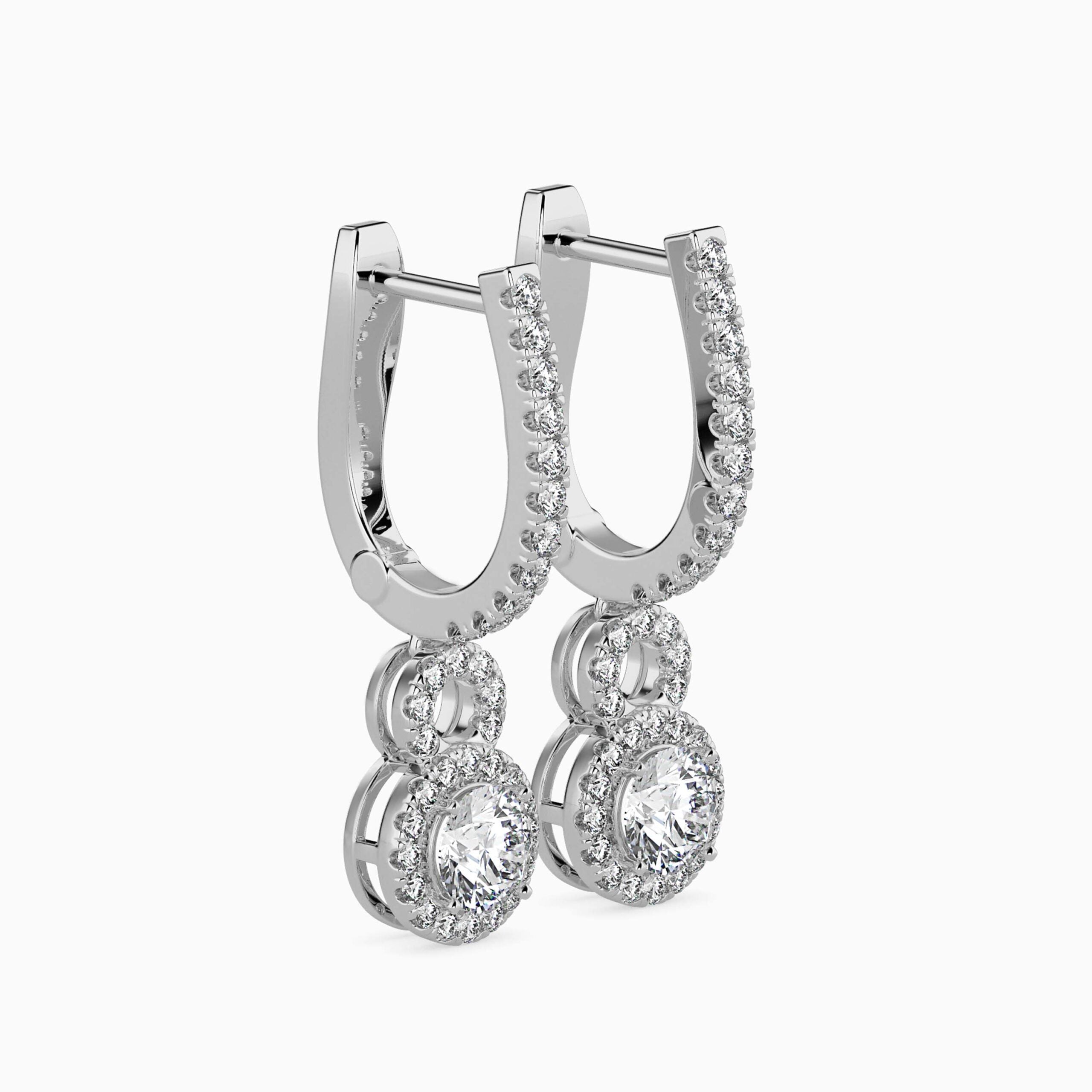 Diamond Droplet Earrings Side view