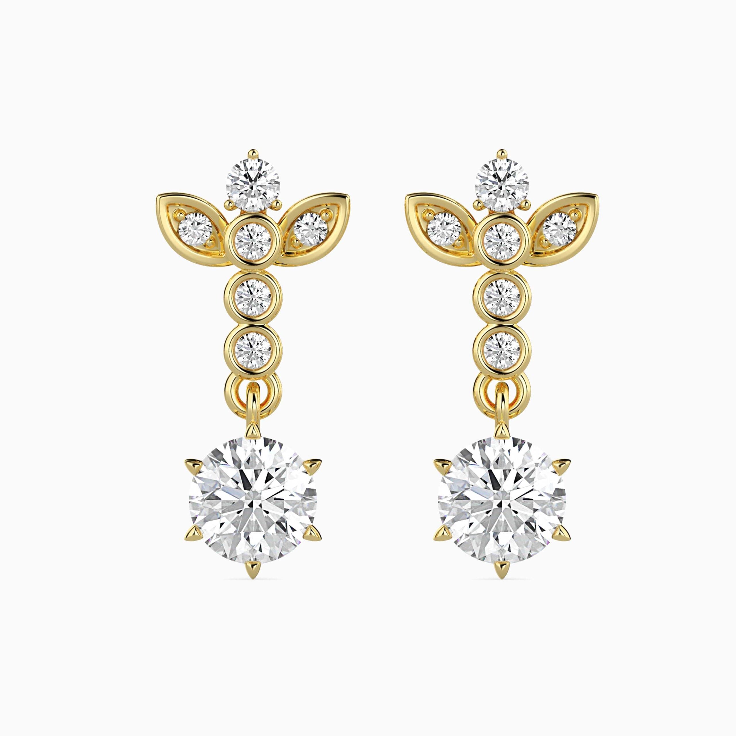 Dazzling Descent Diamond Earrings Front view