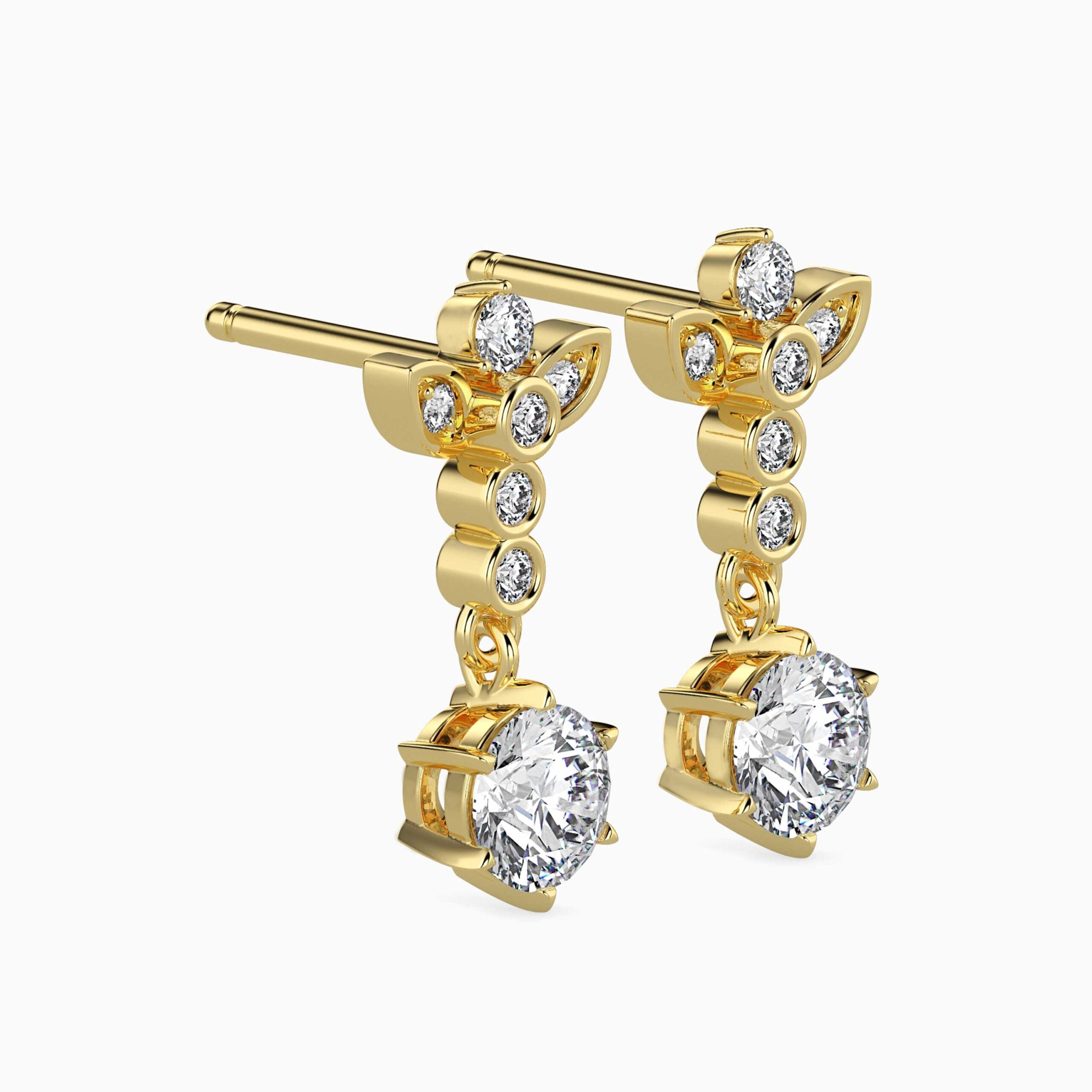 Dazzling Descent Diamond Earrings Side View