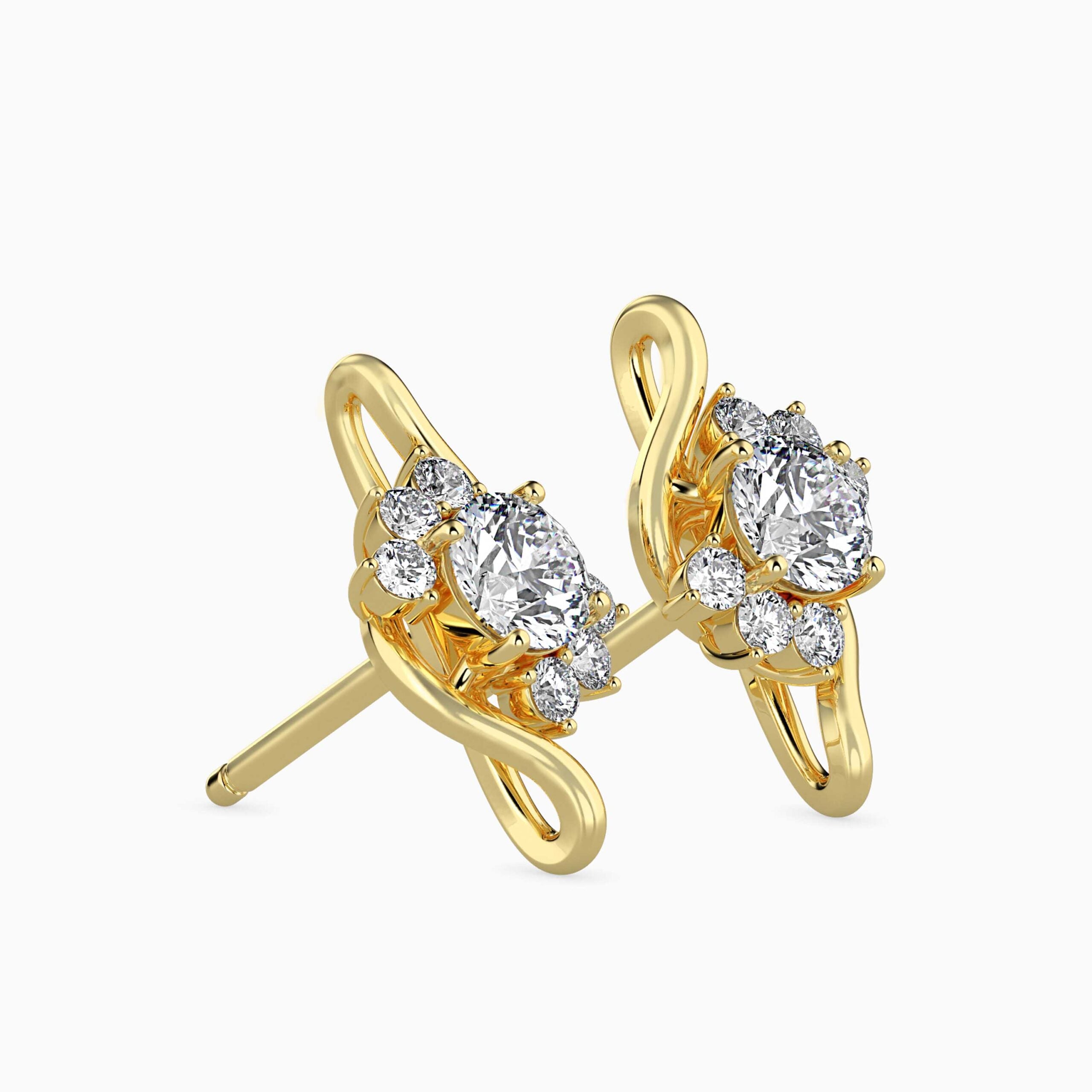 Timeless Floral Diamond Earrings Side View