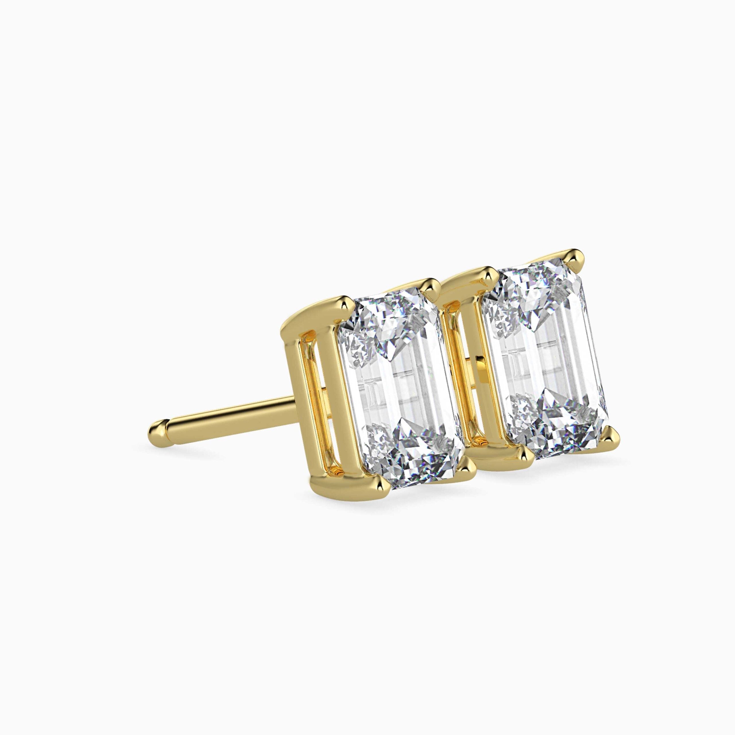 Emerald Lab Grown Diamond Solitaire Studs_in-stock