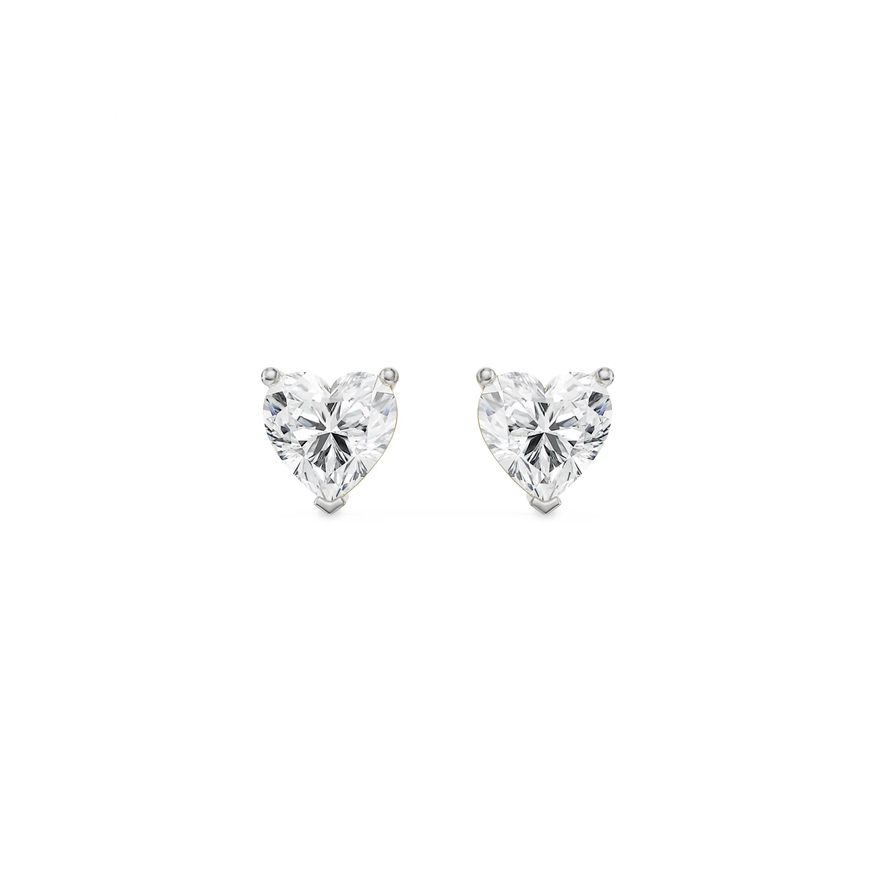 0.5 CT Sweetheart Lab Grown Diamond Studs - front view