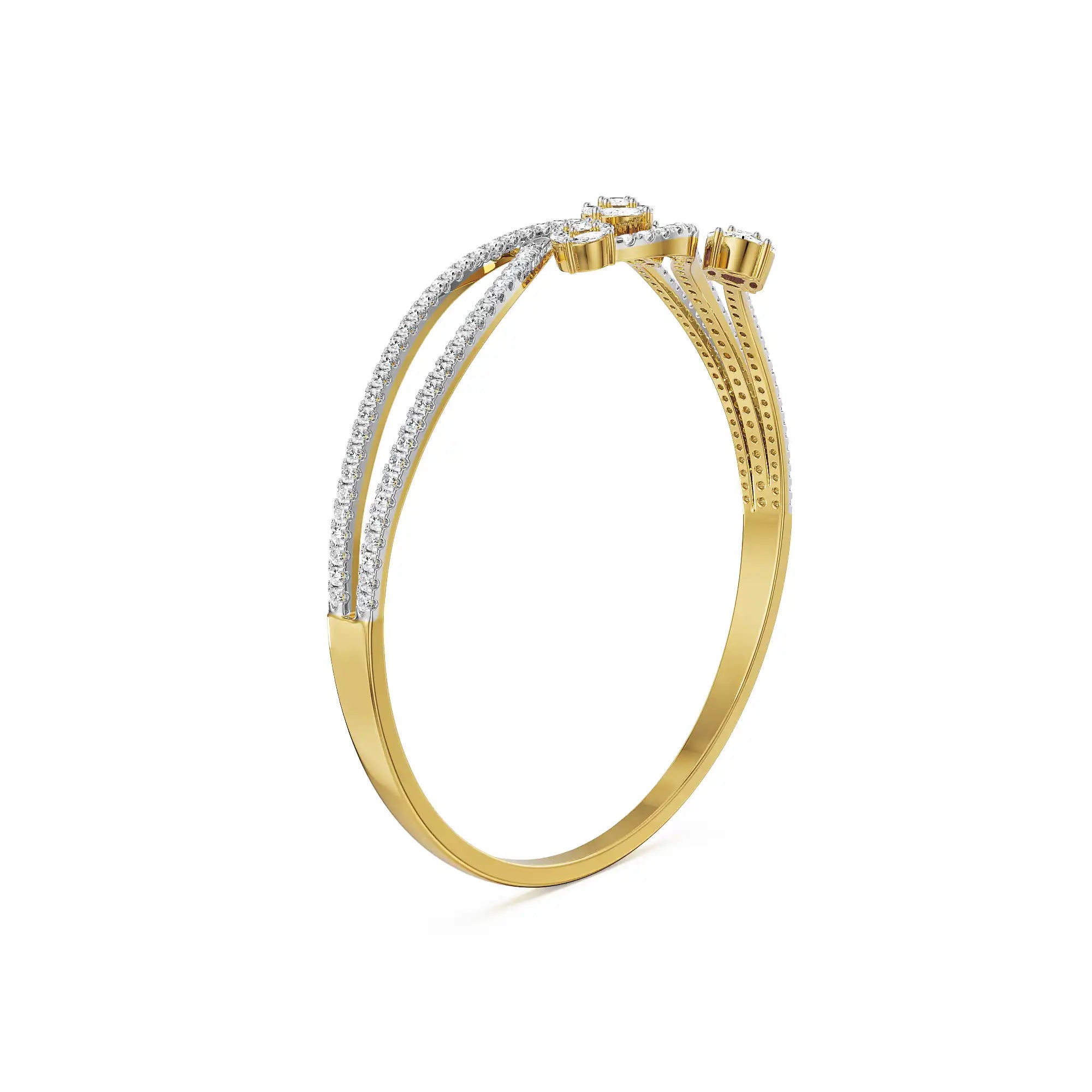 Bella Dainty Lab Grown Diamond Bangle - side view