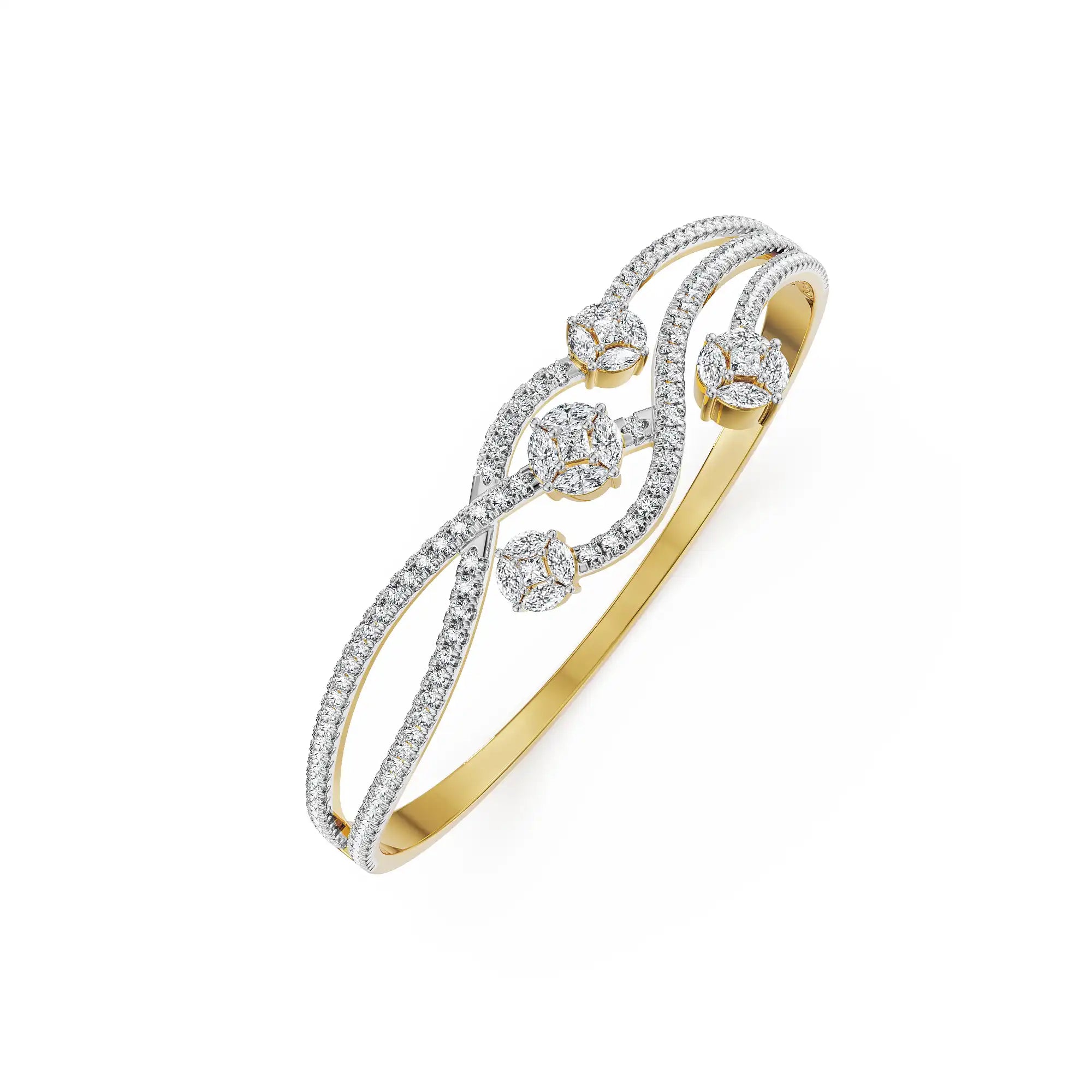 Bella Dainty Lab Grown Diamond Bangle - top view