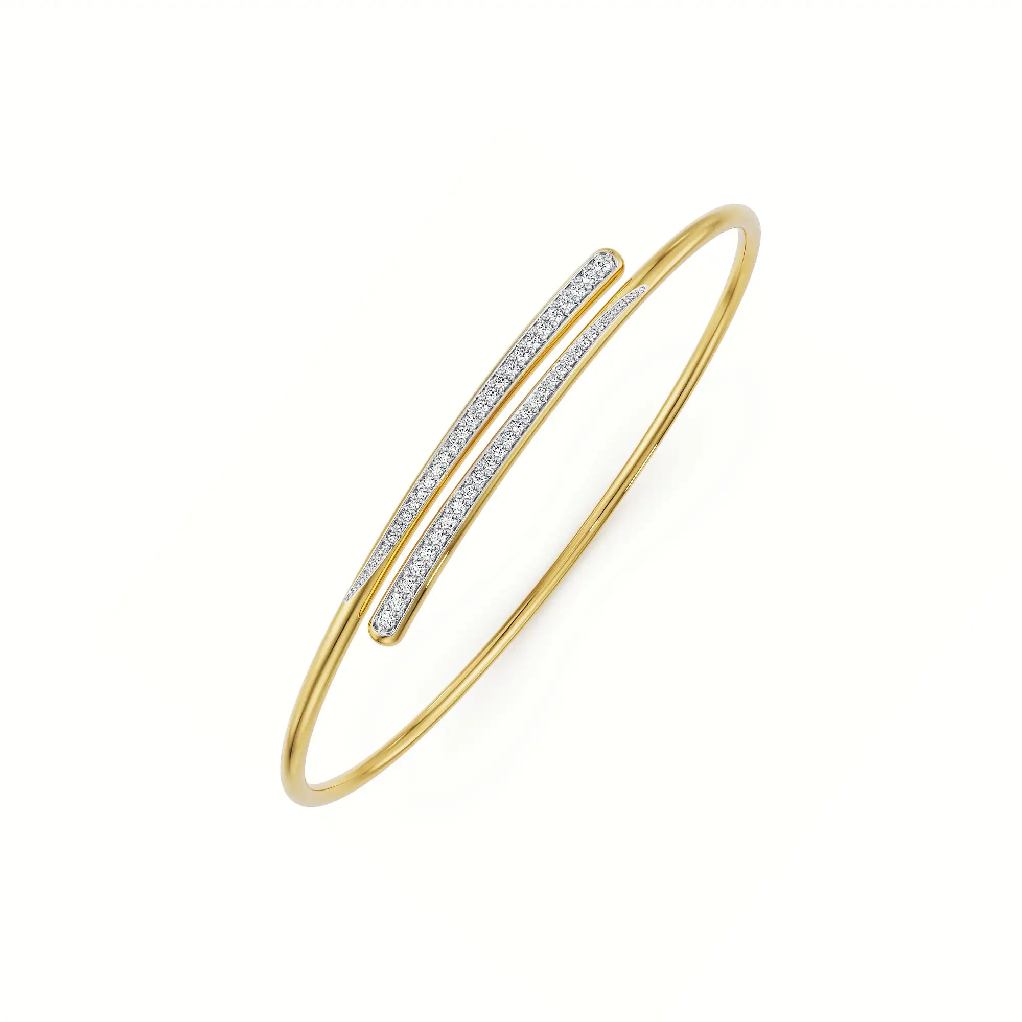 Sparkling Twist Lab Grown Diamond Bangle - top view