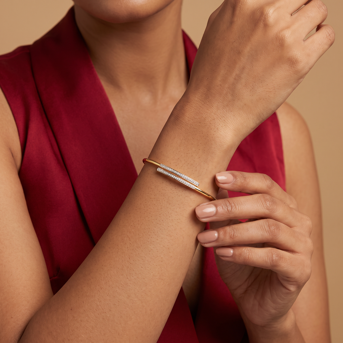 Sparkling Twist Lab Grown Diamond Bangle