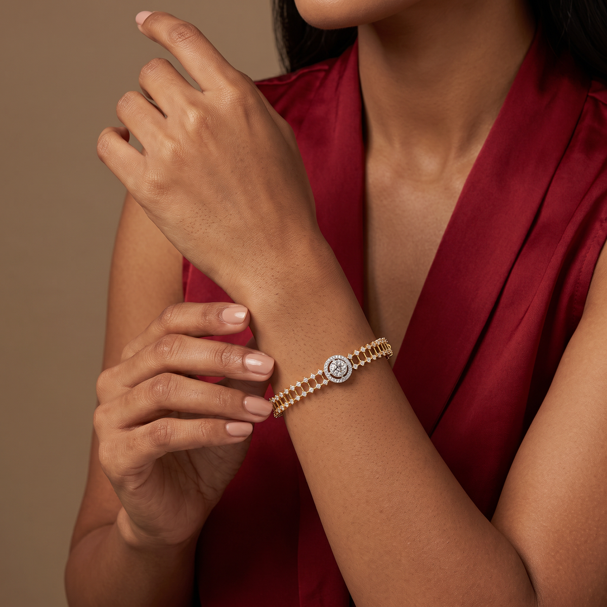 Royal Halo Lab Grown Diamond Bangle