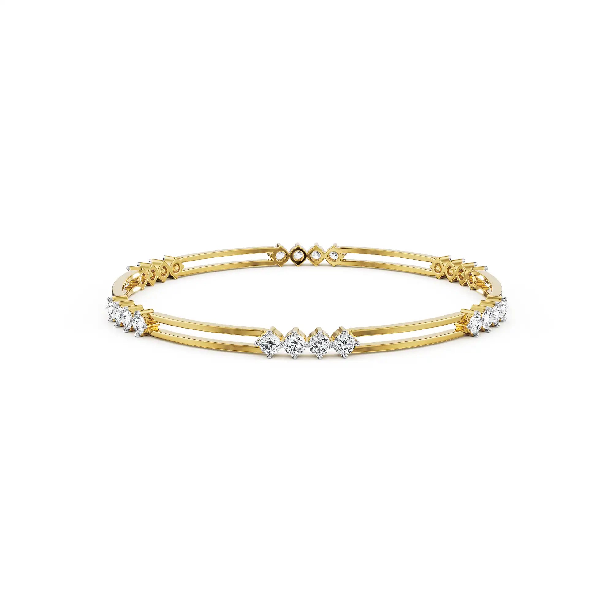 Kiara Minimalist Lab Grown Diamond Bangle - front view