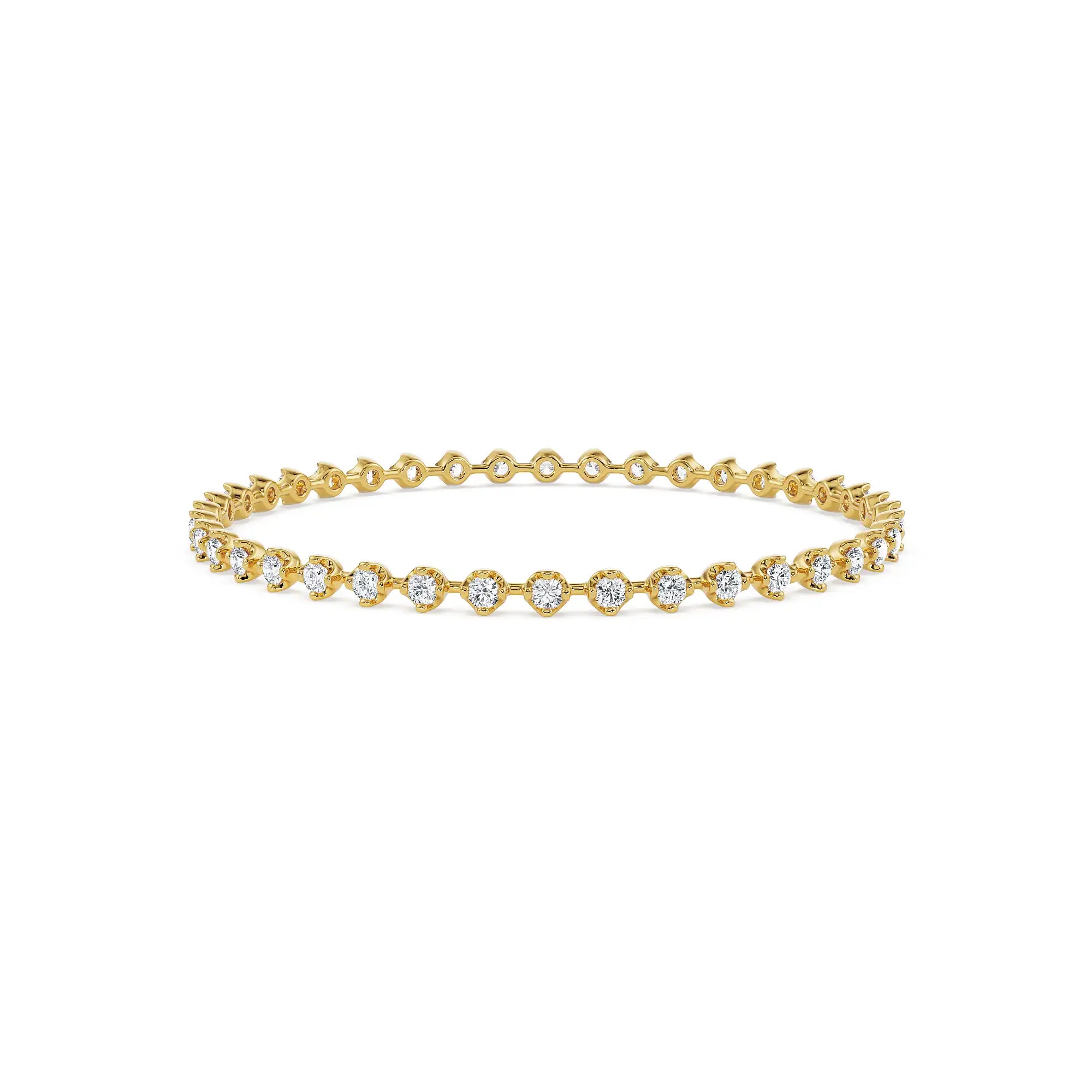 Aurora Glow Lab Grown Diamond Bangle - front view