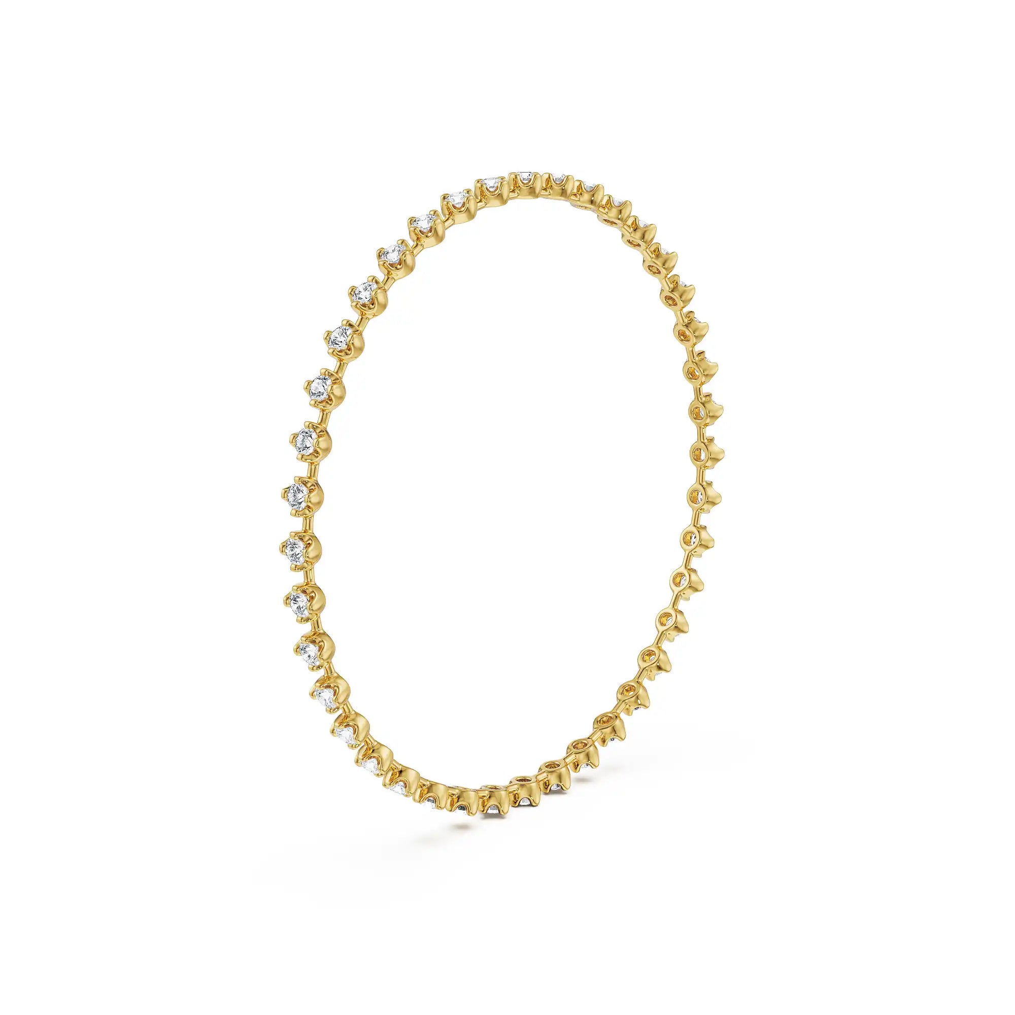 Aurora Glow Lab Grown Diamond Bangle - side view