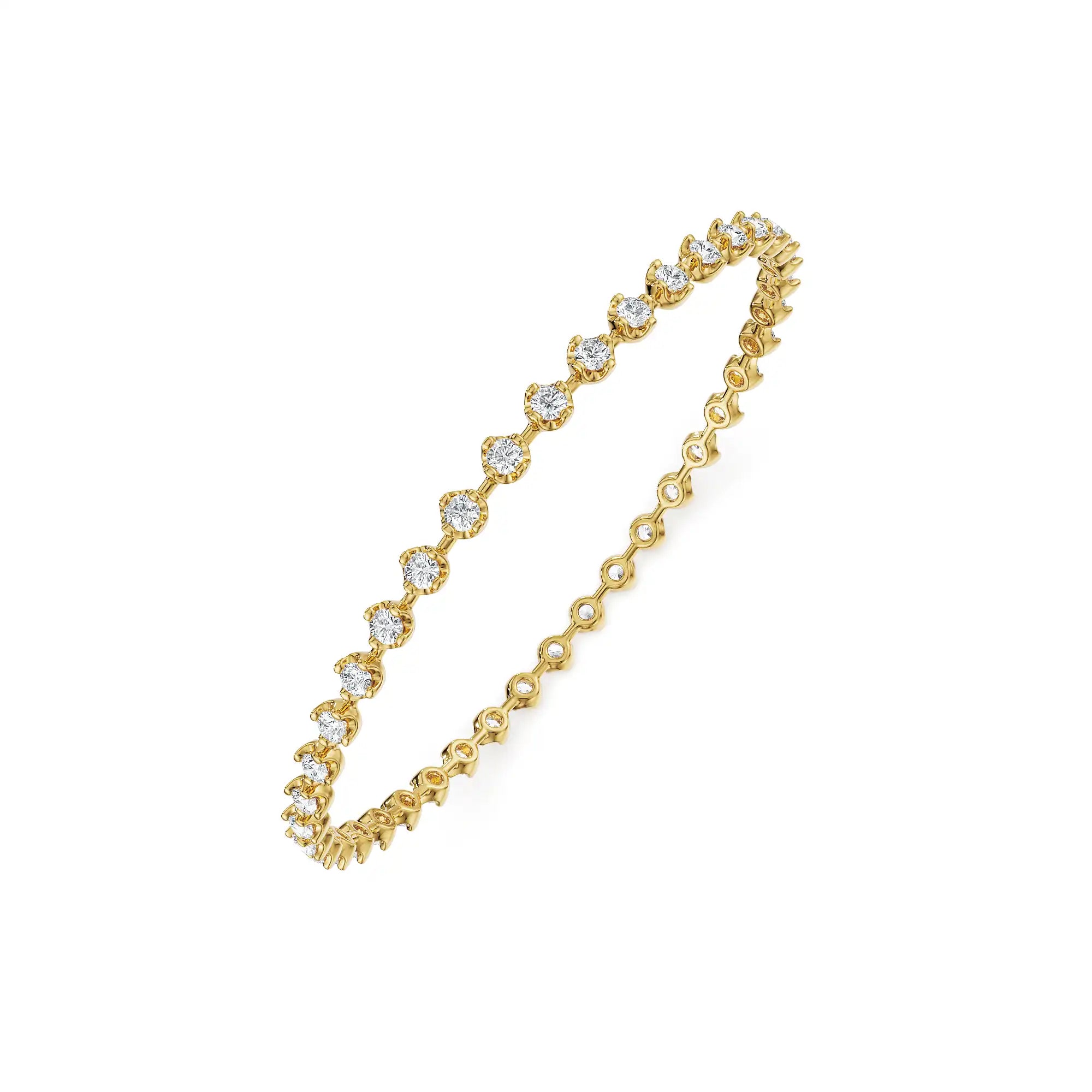 Aurora Glow Lab Grown Diamond Bangle - top view