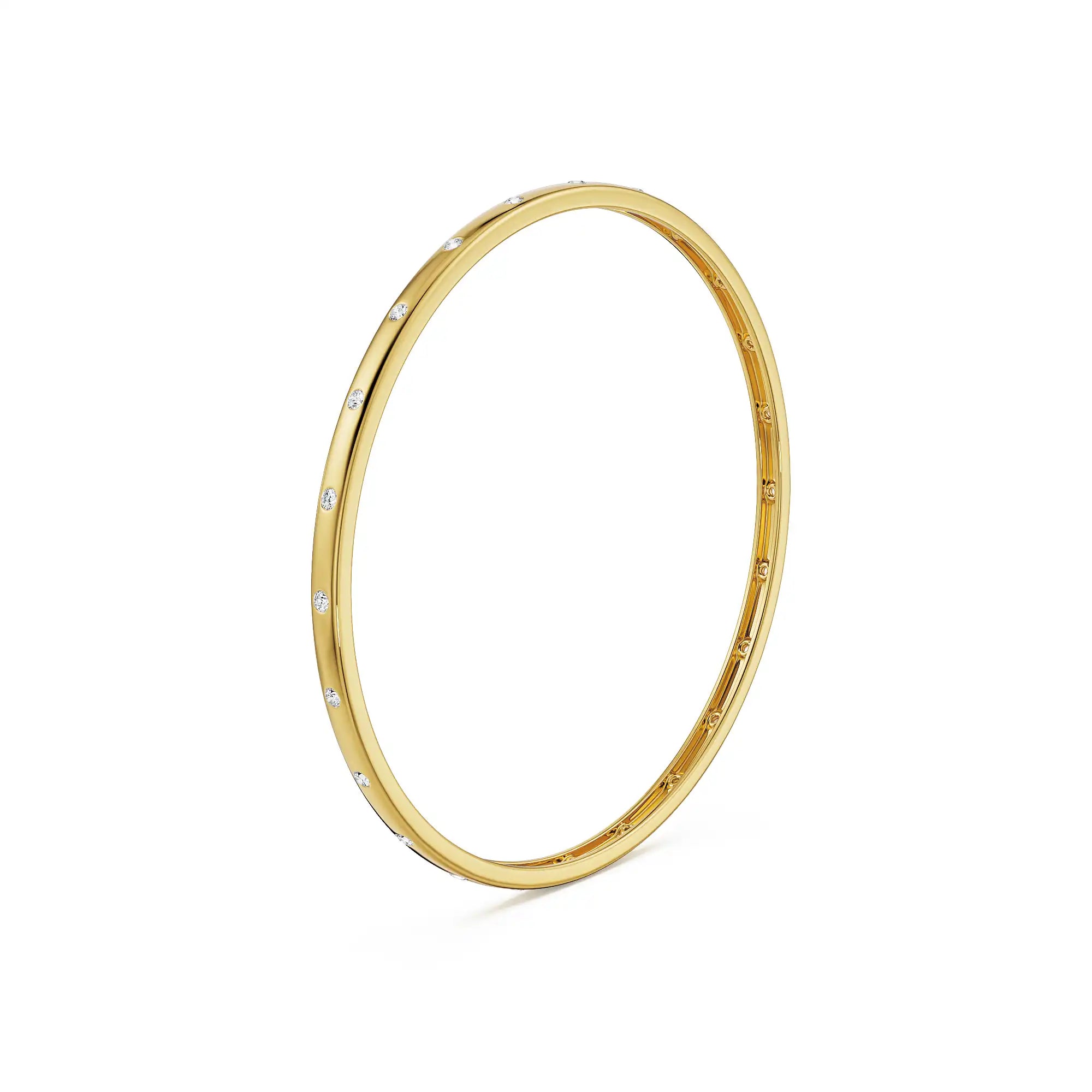 Starlight Row Lab Grown Diamond Bangle - side view