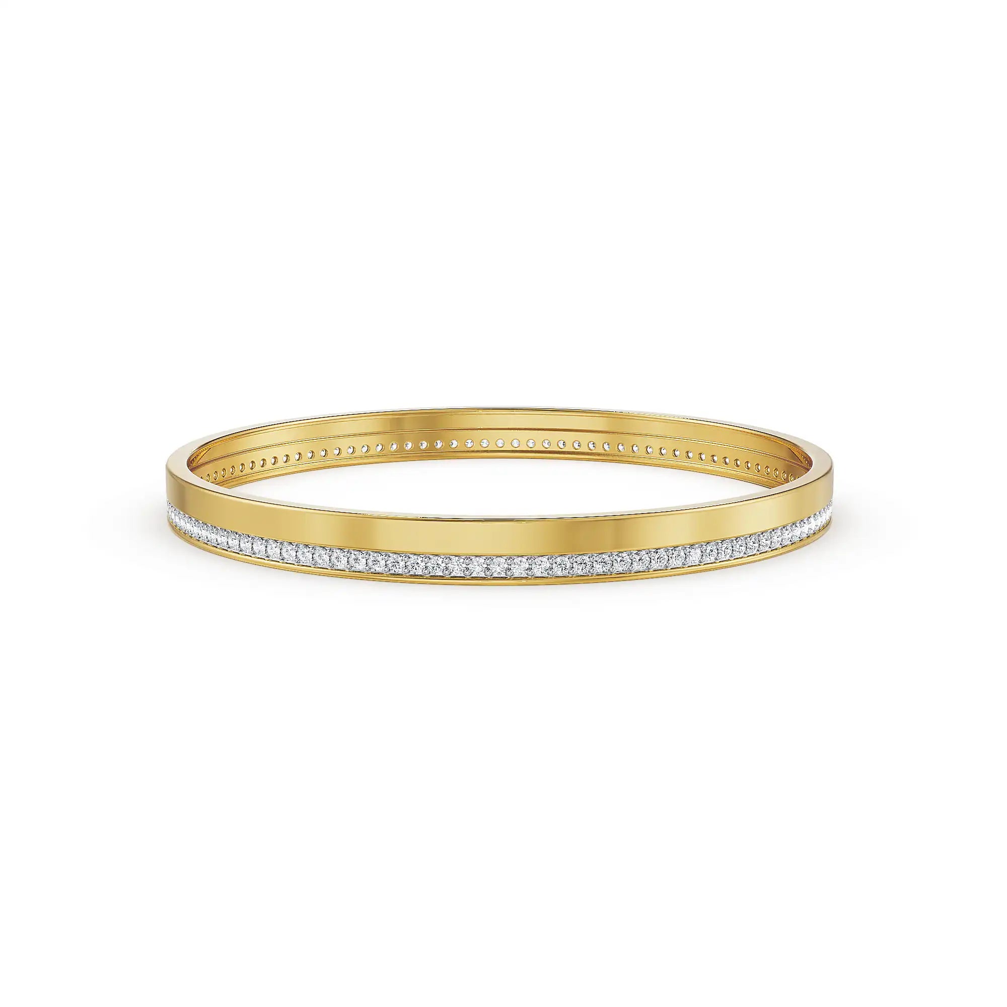 Lush Life Lab Grown Diamond Bangle - front view in 9KT