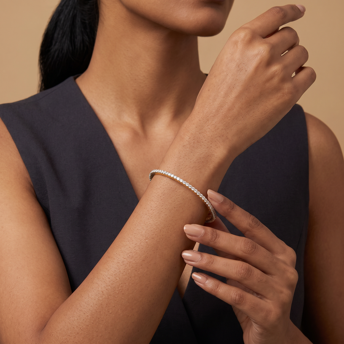 Serene Sleek Lab Grown Diamond Bangle