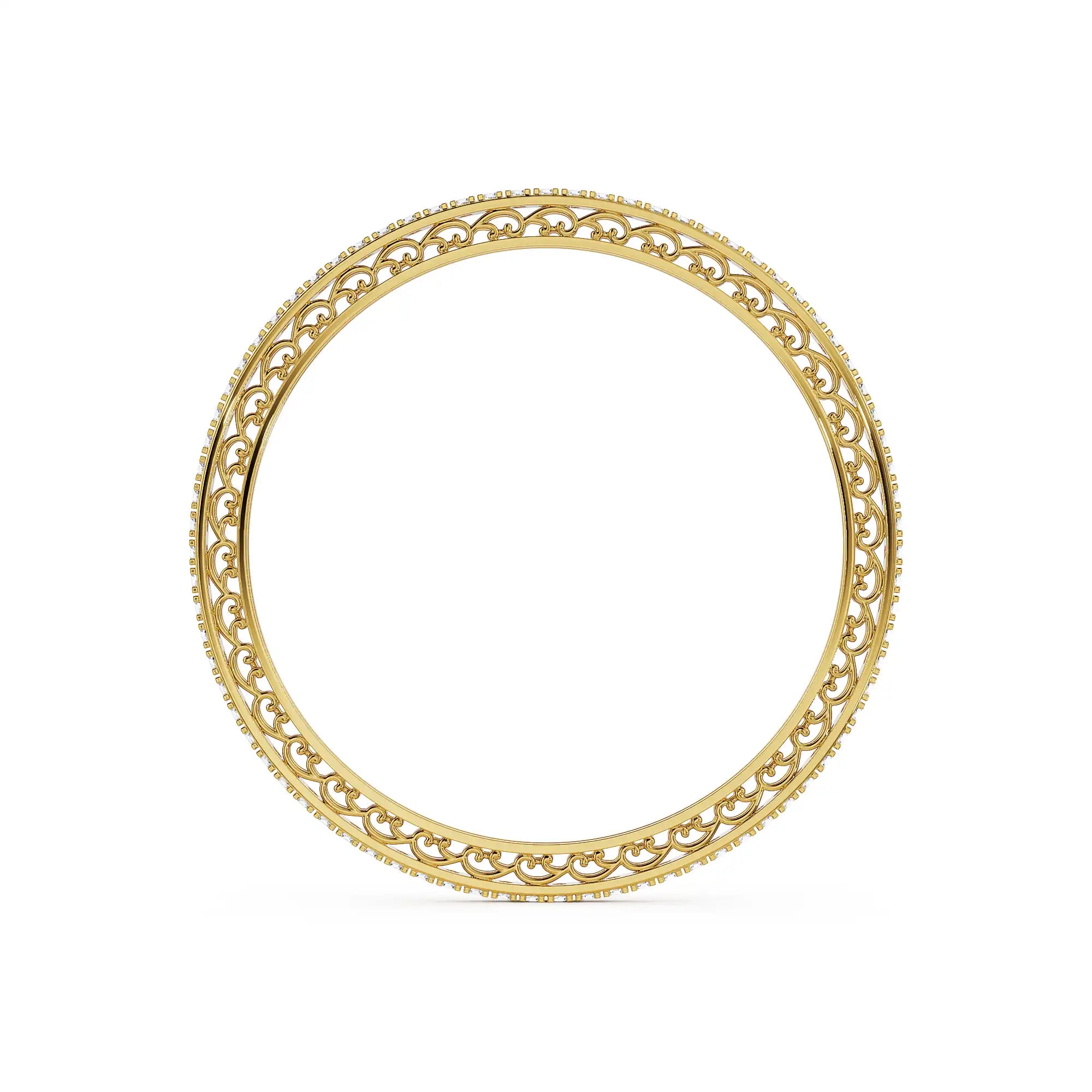 Golden Glimmer Lab Grown Diamond Bangle - back view