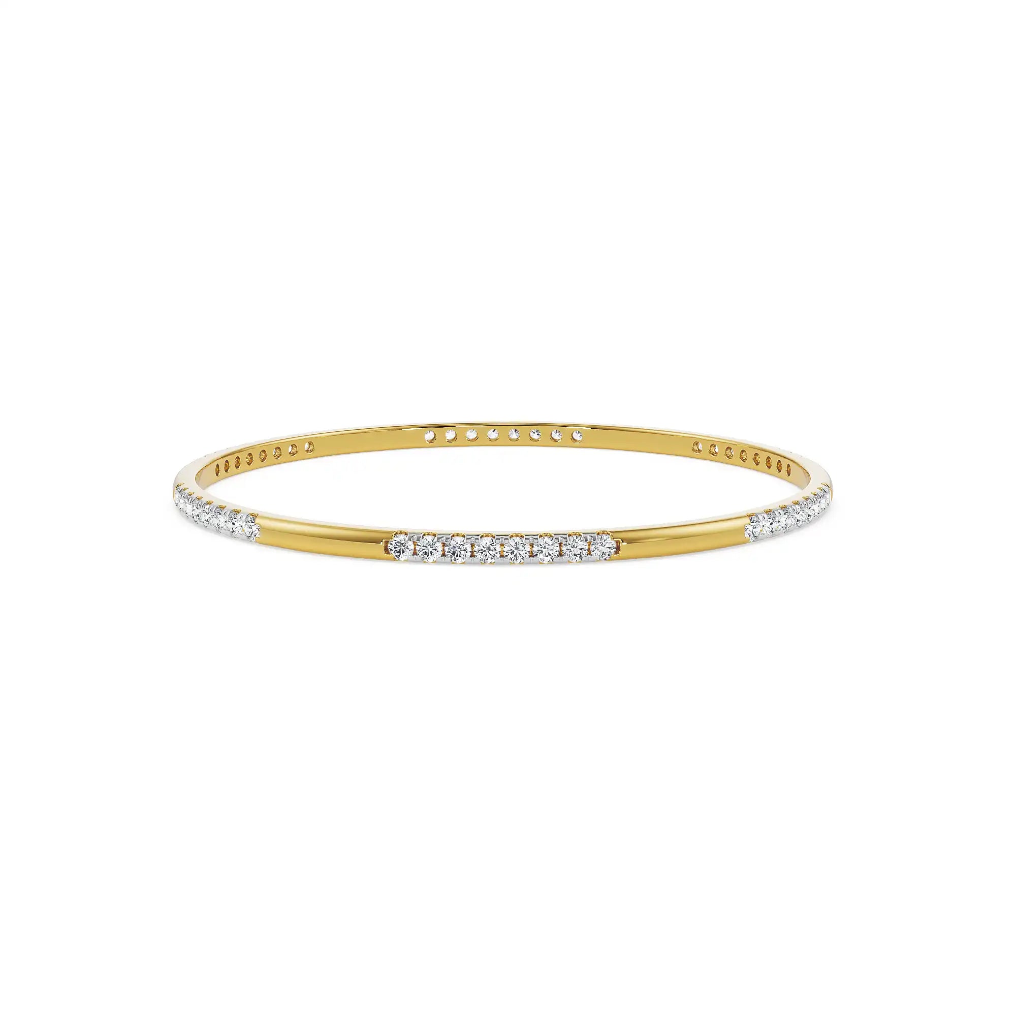 Mystic Lab Grown Diamond Bangle - front view in 9KT
