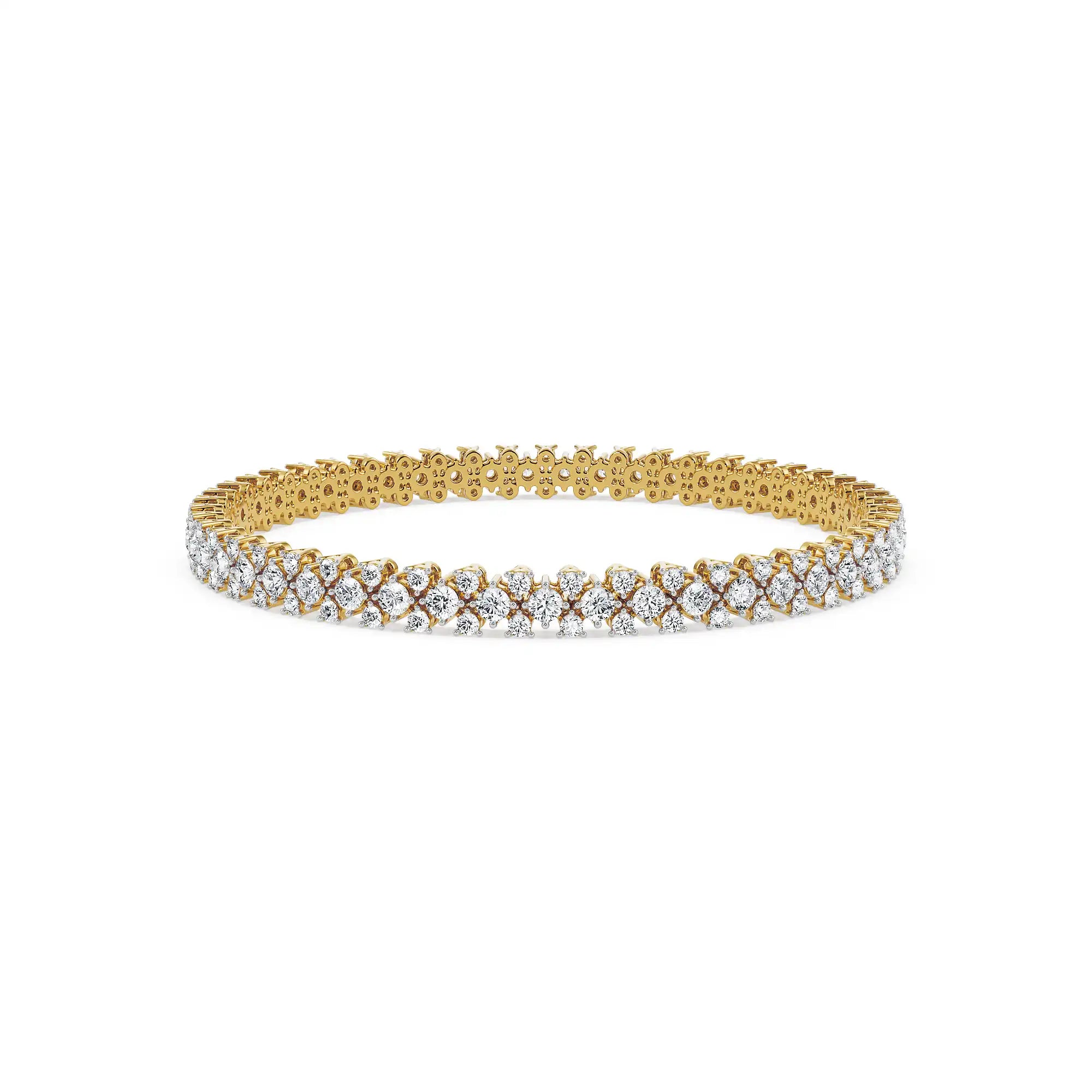 Lavanya Lab Grown Diamond Bangle - front view in 9KT