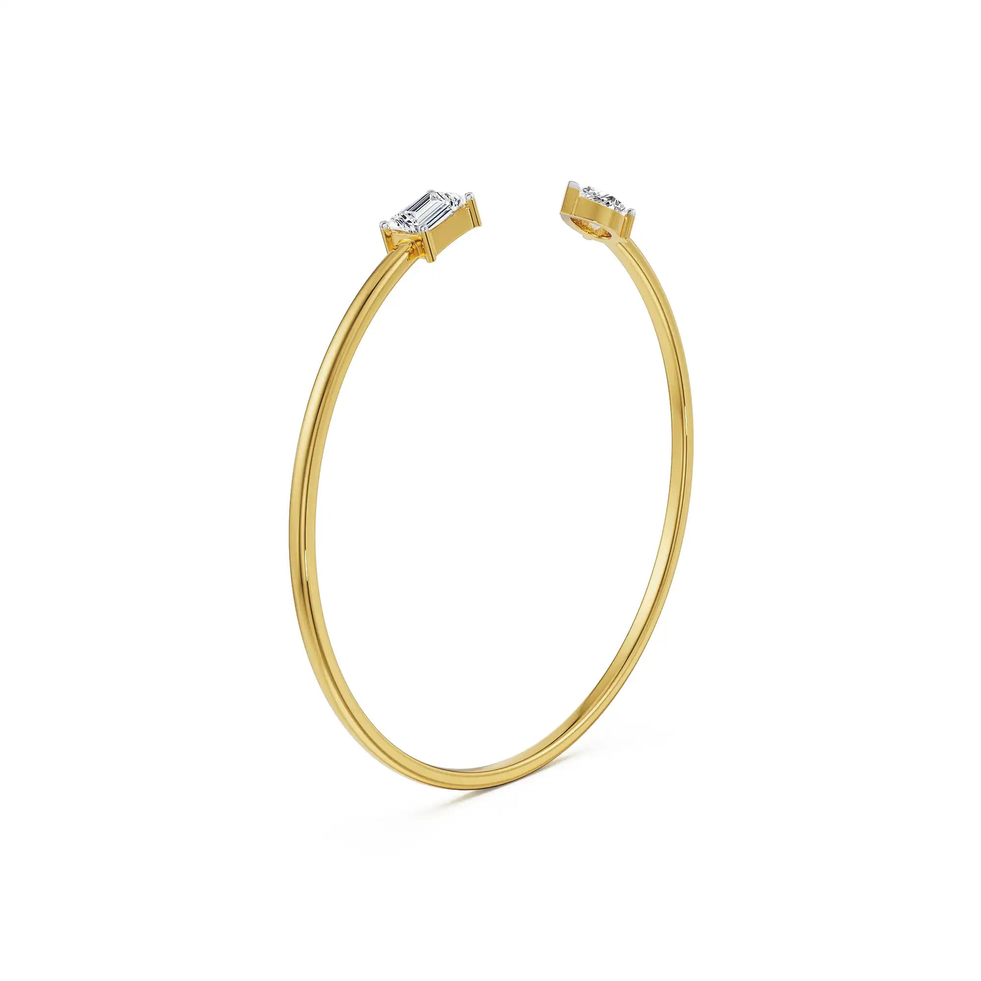 Golden Muse Lab Grown Diamond Bangle - side view