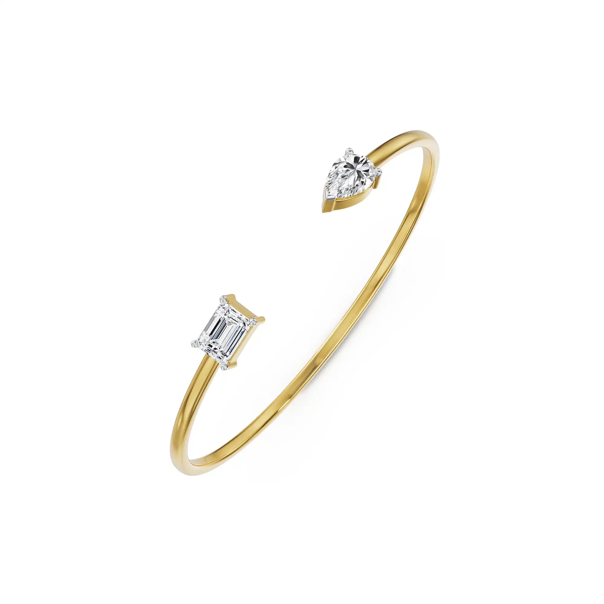 Golden Muse Lab Grown Diamond Bangle - top view