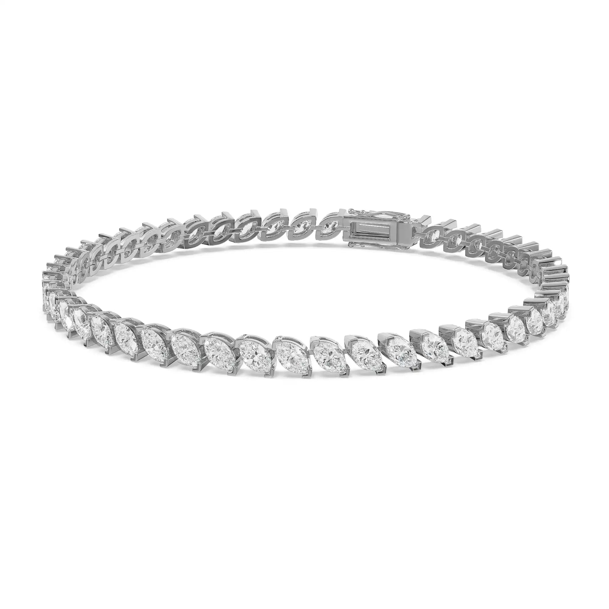 20 Pointer Marquise Diamond Tennis Bracelet Front View in 9KT