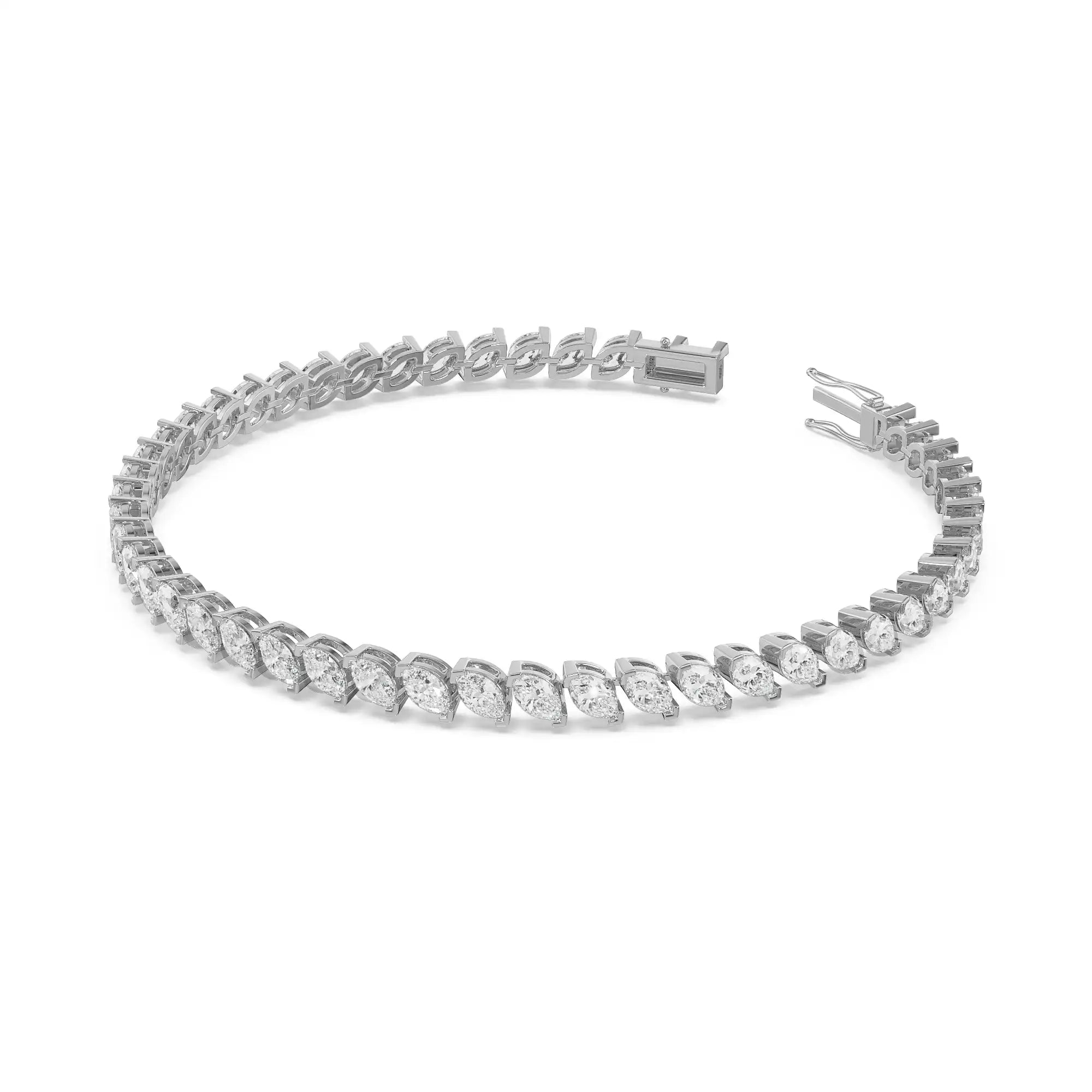 20 Pointer Marquise Diamond Tennis Bracelet Side View