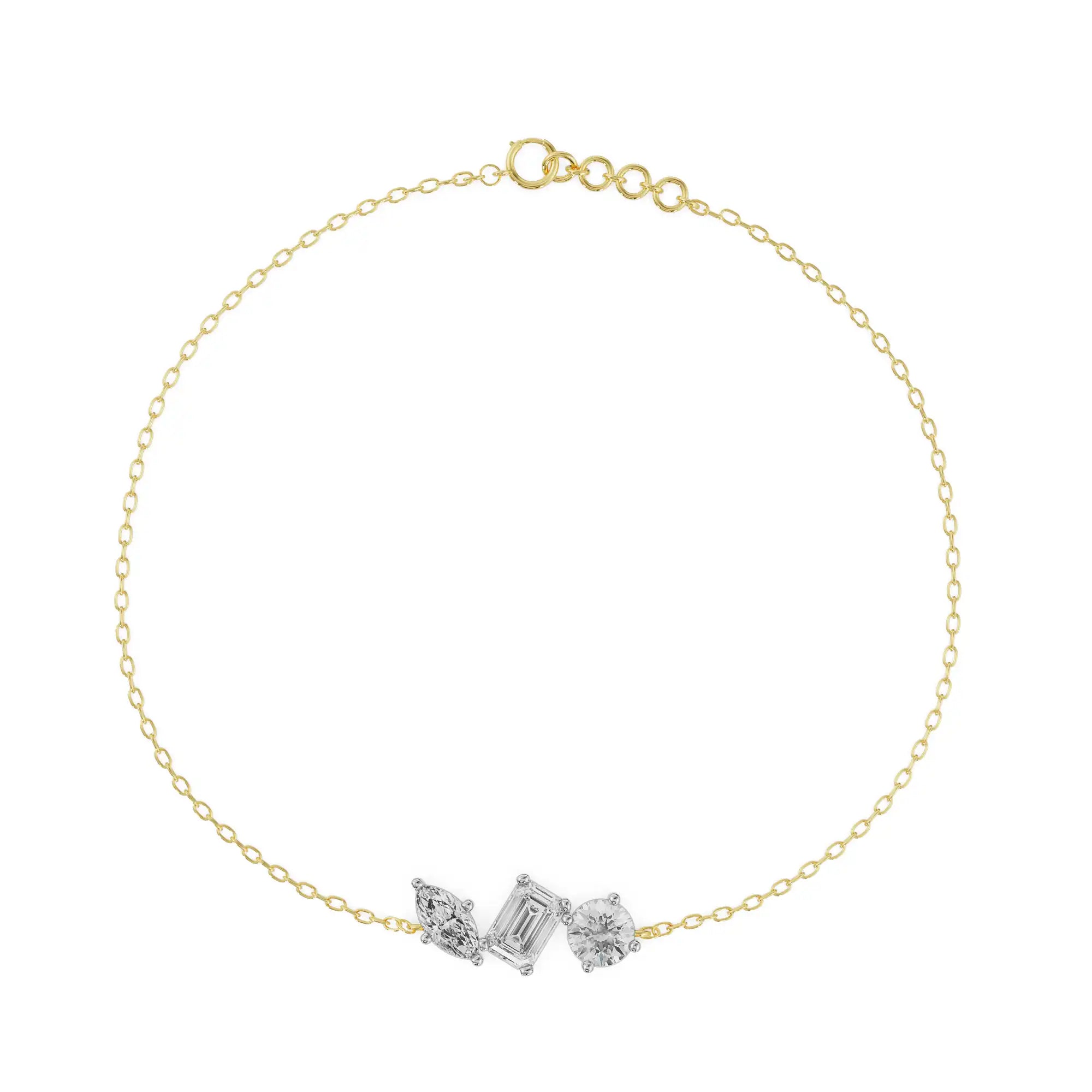 Three Stone Diamond Bracelet prospective View