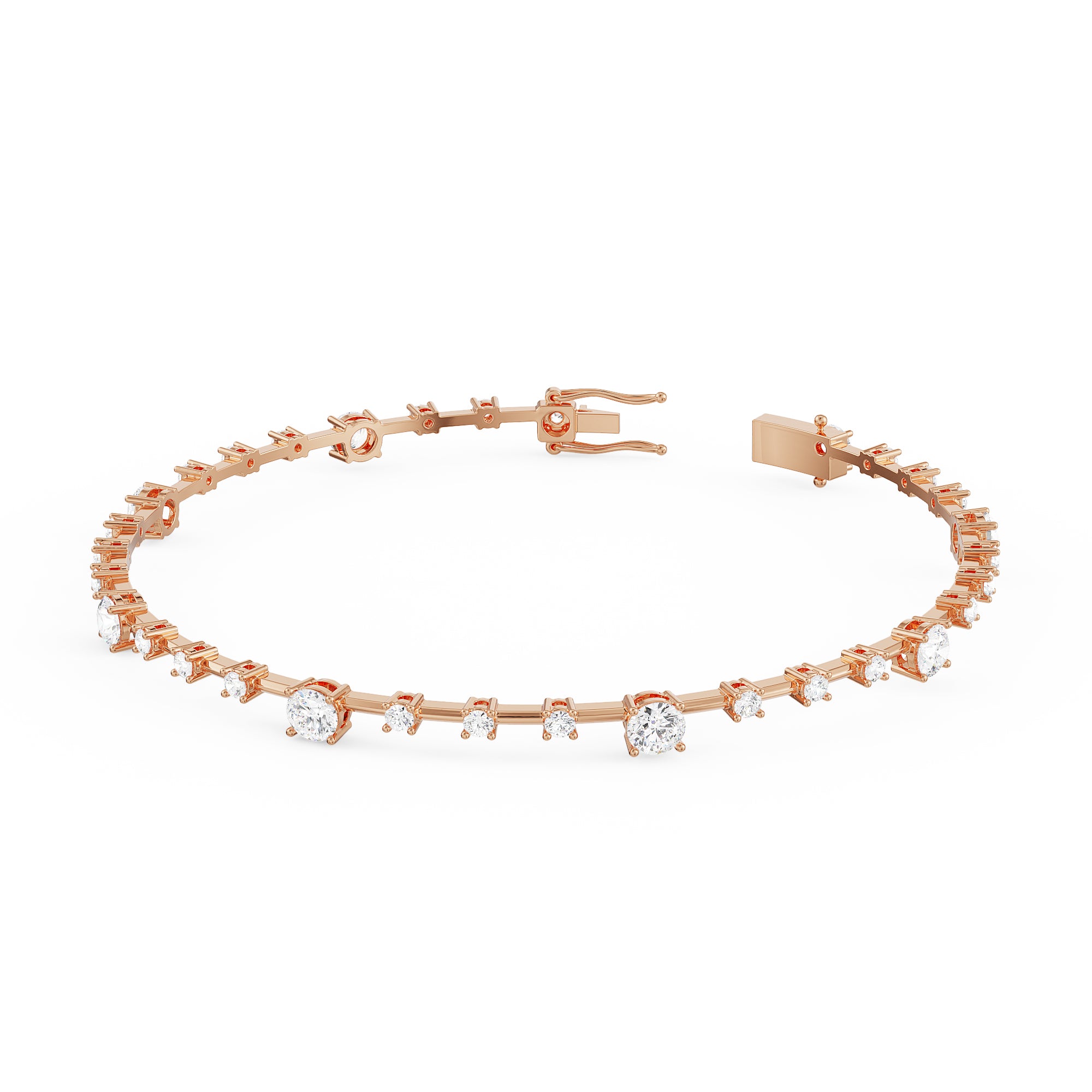 Spaced Tennis Diamond Bracelet Right View