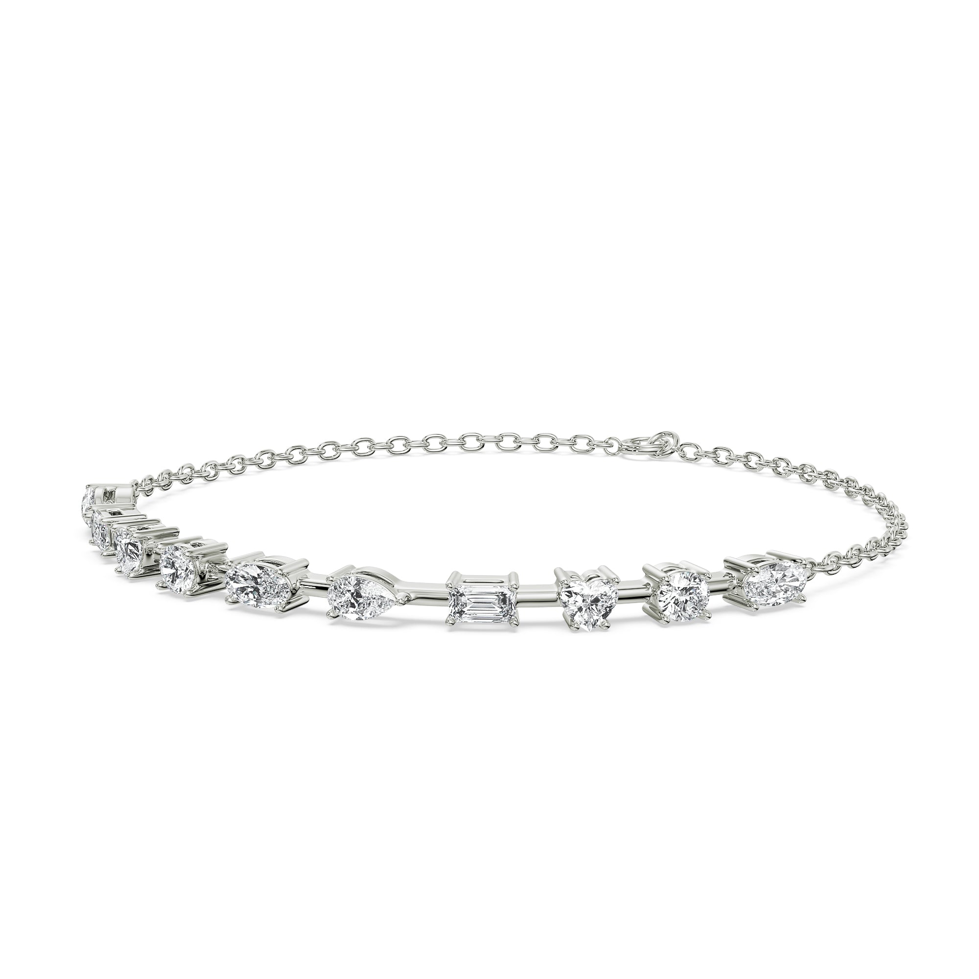 Multi Lab Grown Diamond Tennis Bracelet - front view
