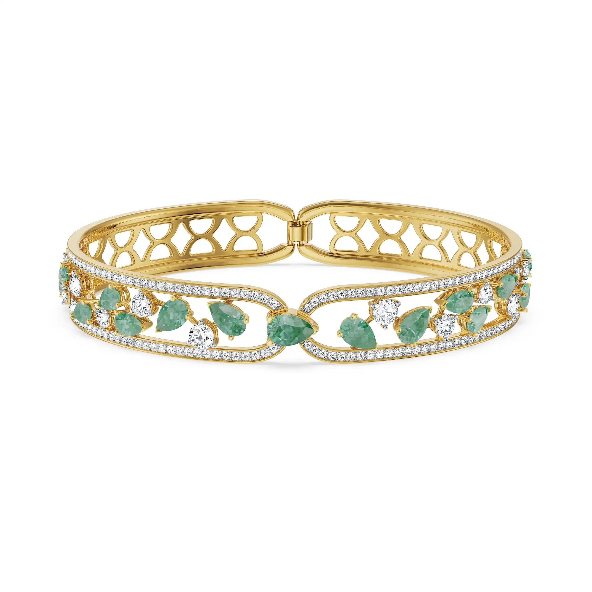 Tracy Emerald Lab Grown Diamond Bracelet - Front View