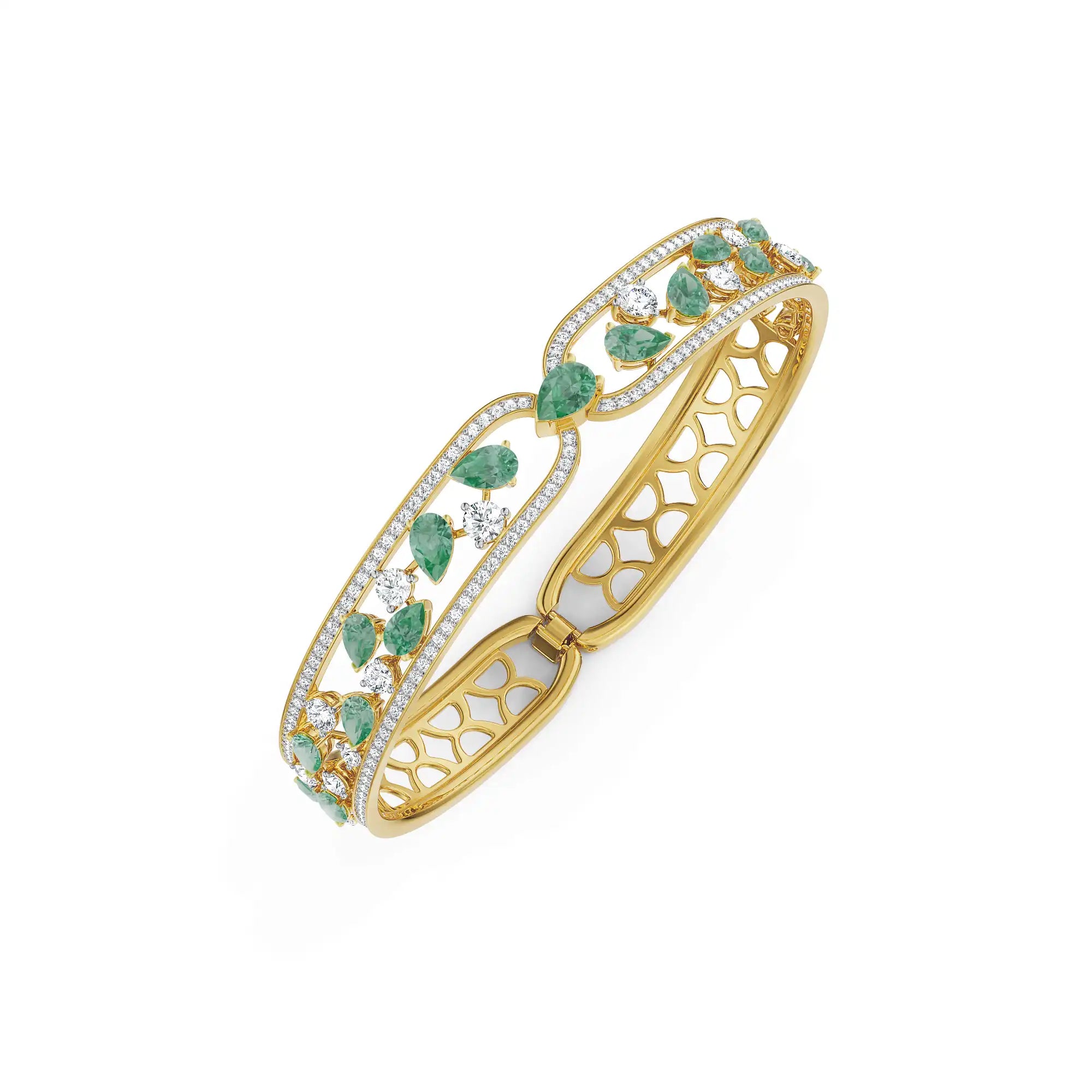 Tracy Emerald Lab Grown Diamond Bracelet - Top View