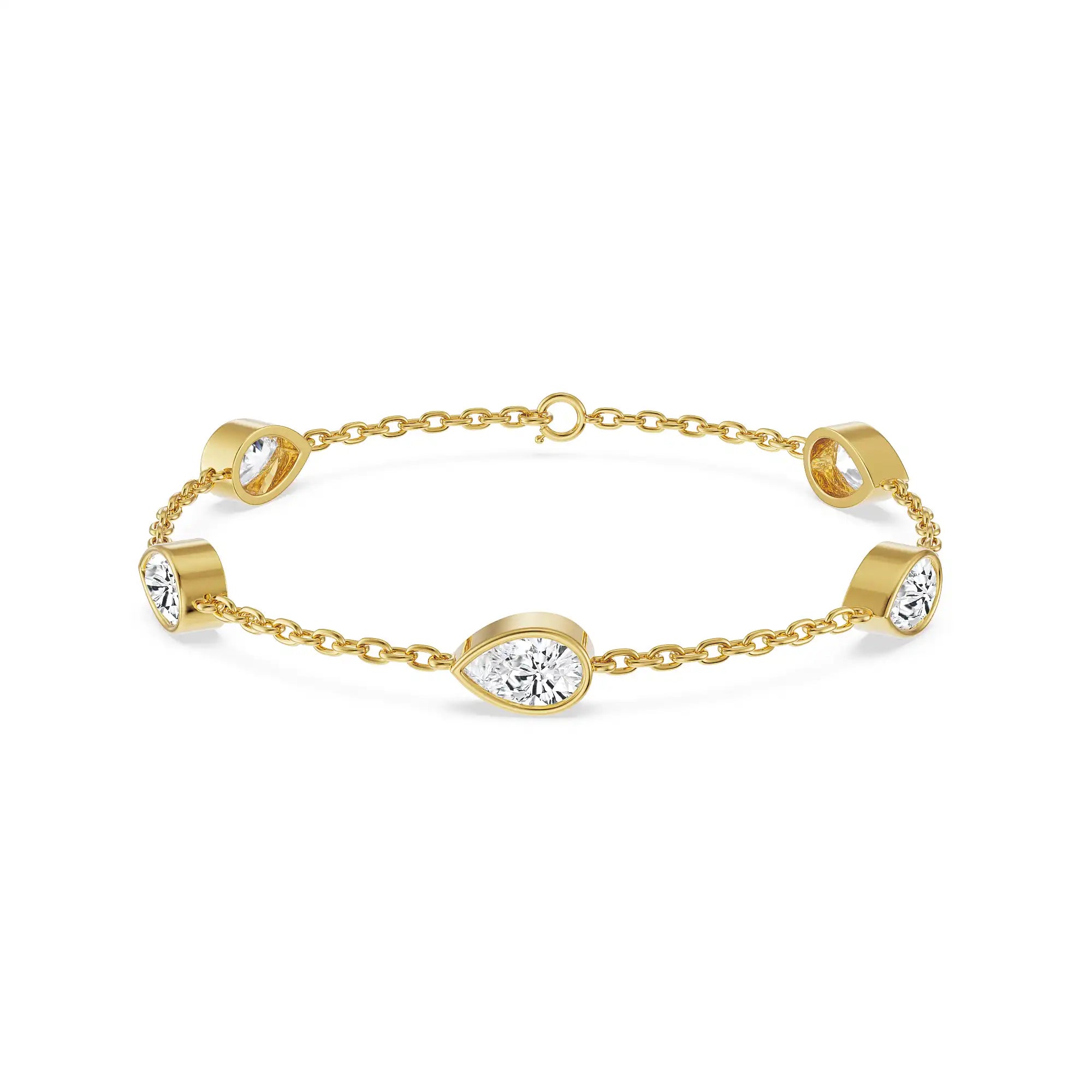 Buy Pear Bezel Tennis Lab Grown Diamond Bracelet Online At Emori