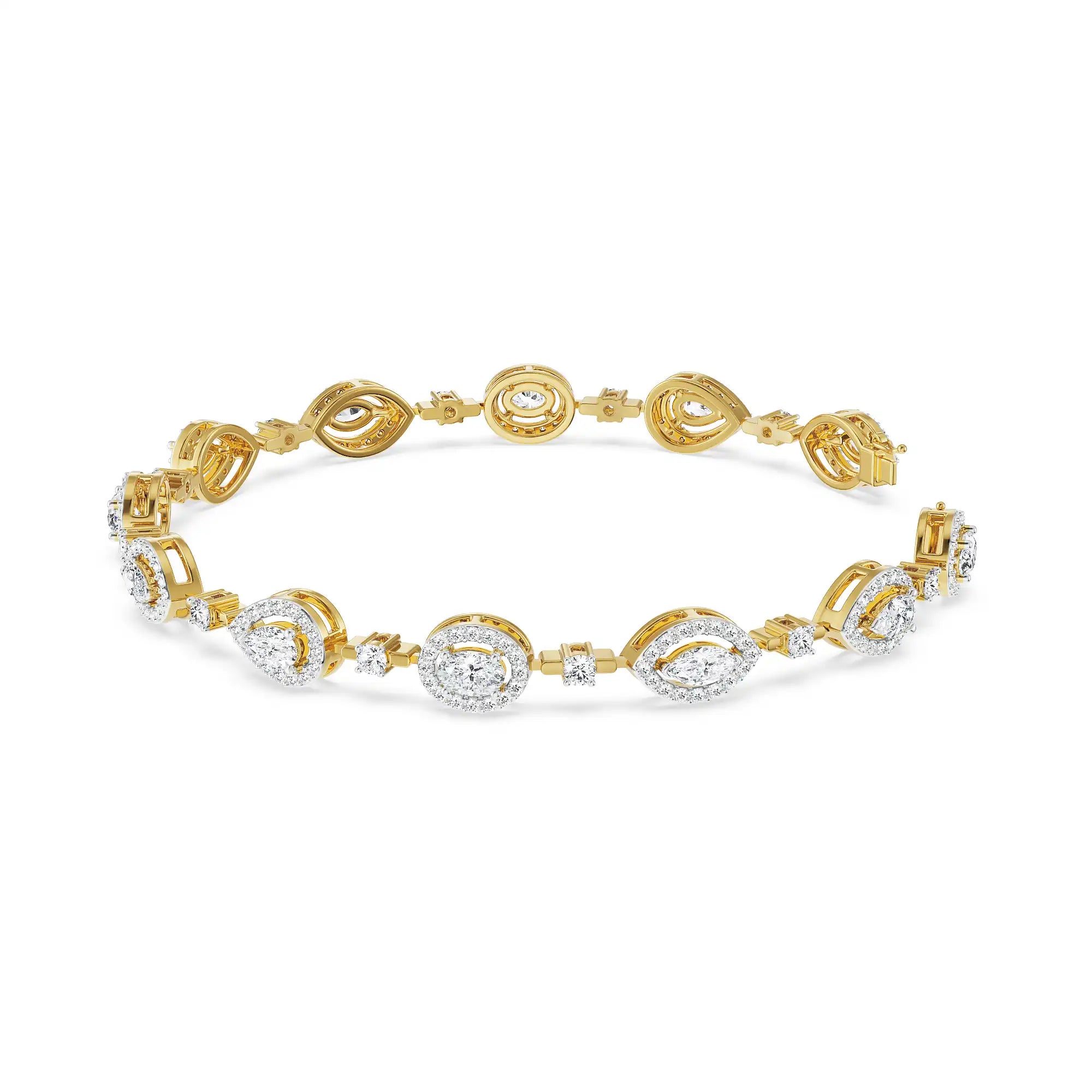 Multi Stone Diamond Bracelet Front view