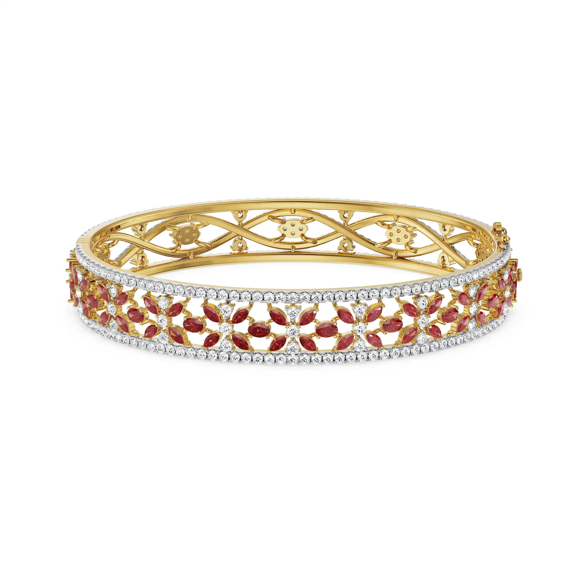 Convertible Tira Lab Grown Diamond Bracelet - Front View in 9KT