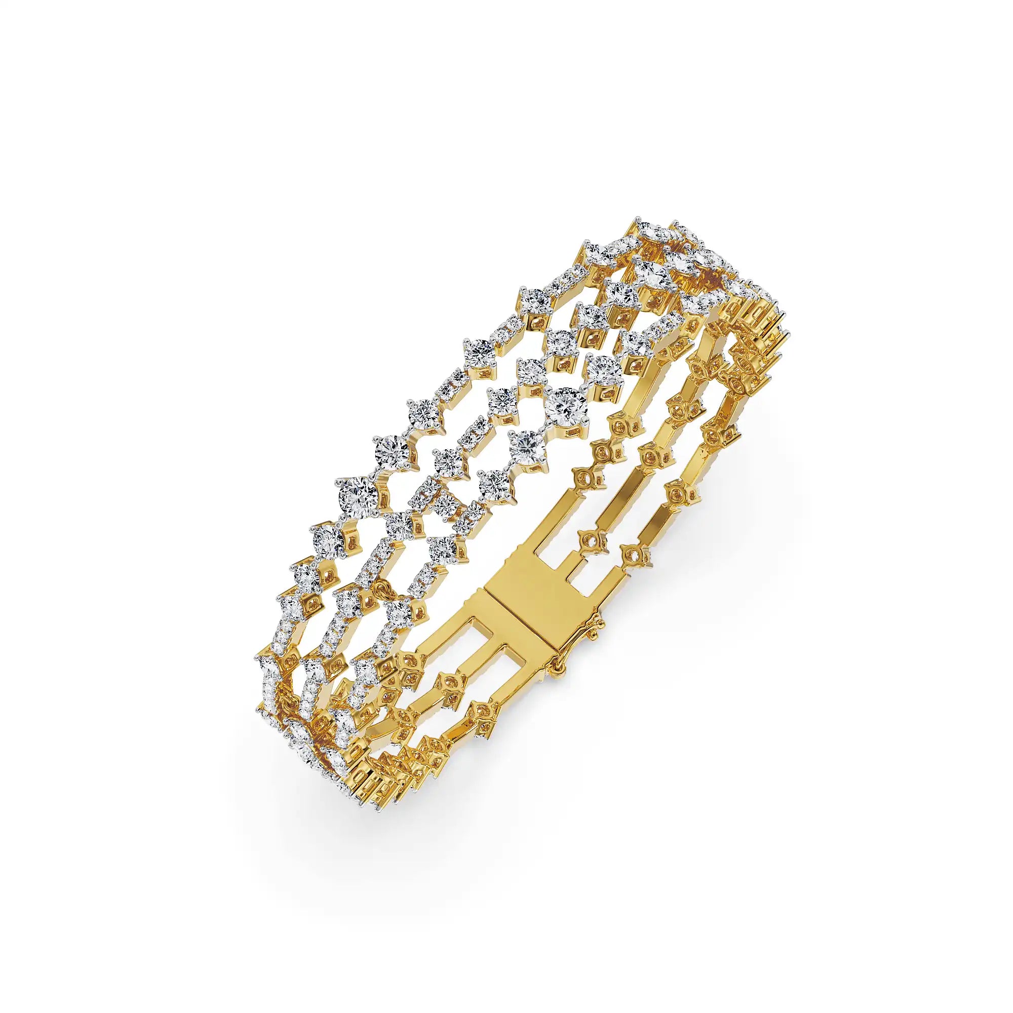 Three Line Lab Grown Diamond Bracelet - top view