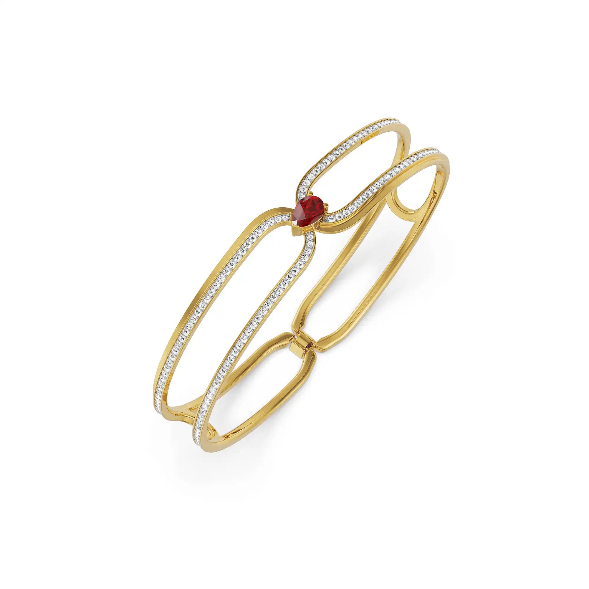 Ethereal Ruby Lab Grown Diamond Bracelet - side view