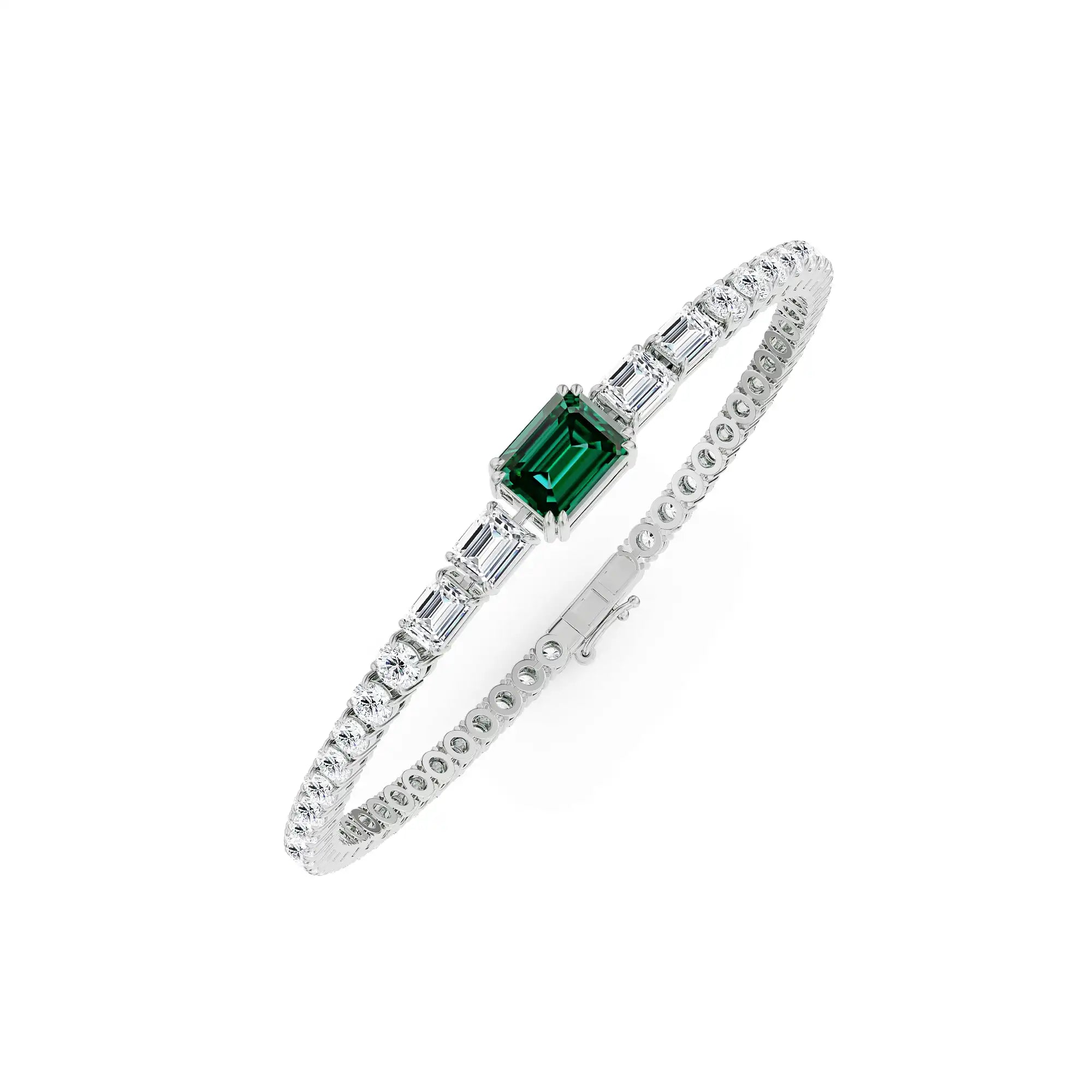 Nina Emerald Lab Diamond Bracelet_in-stock