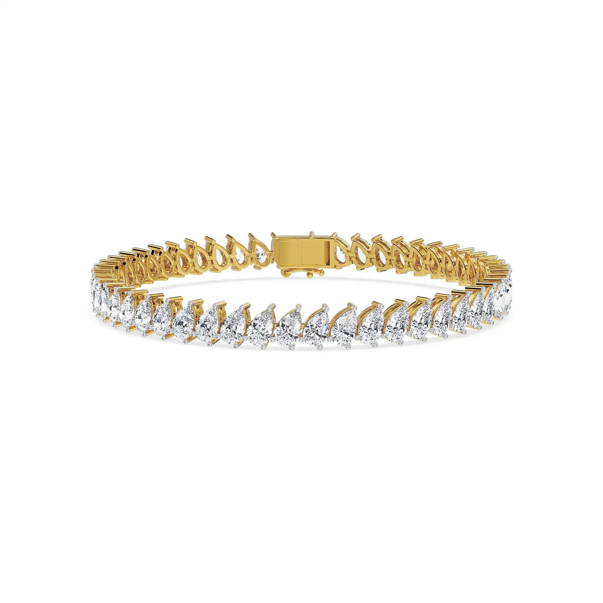 Precious Pear Lab Grown Diamond Tennis Bracelet - front view
