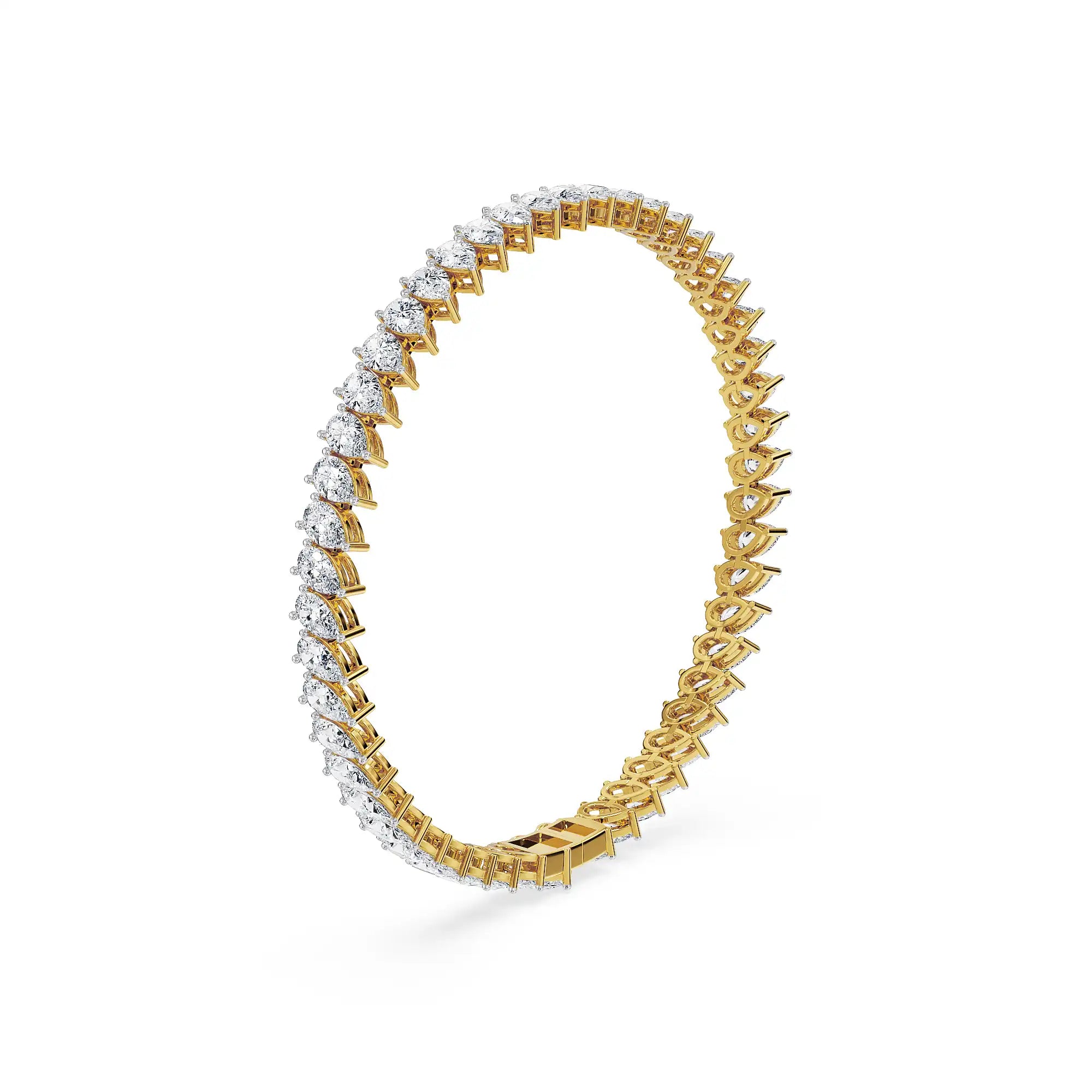 Precious Pear Lab Grown Diamond Tennis Bracelet - side view