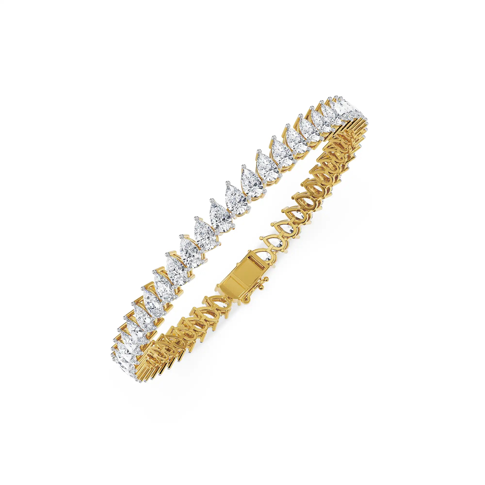 Precious Pear Lab Grown Diamond Tennis Bracelet - top view